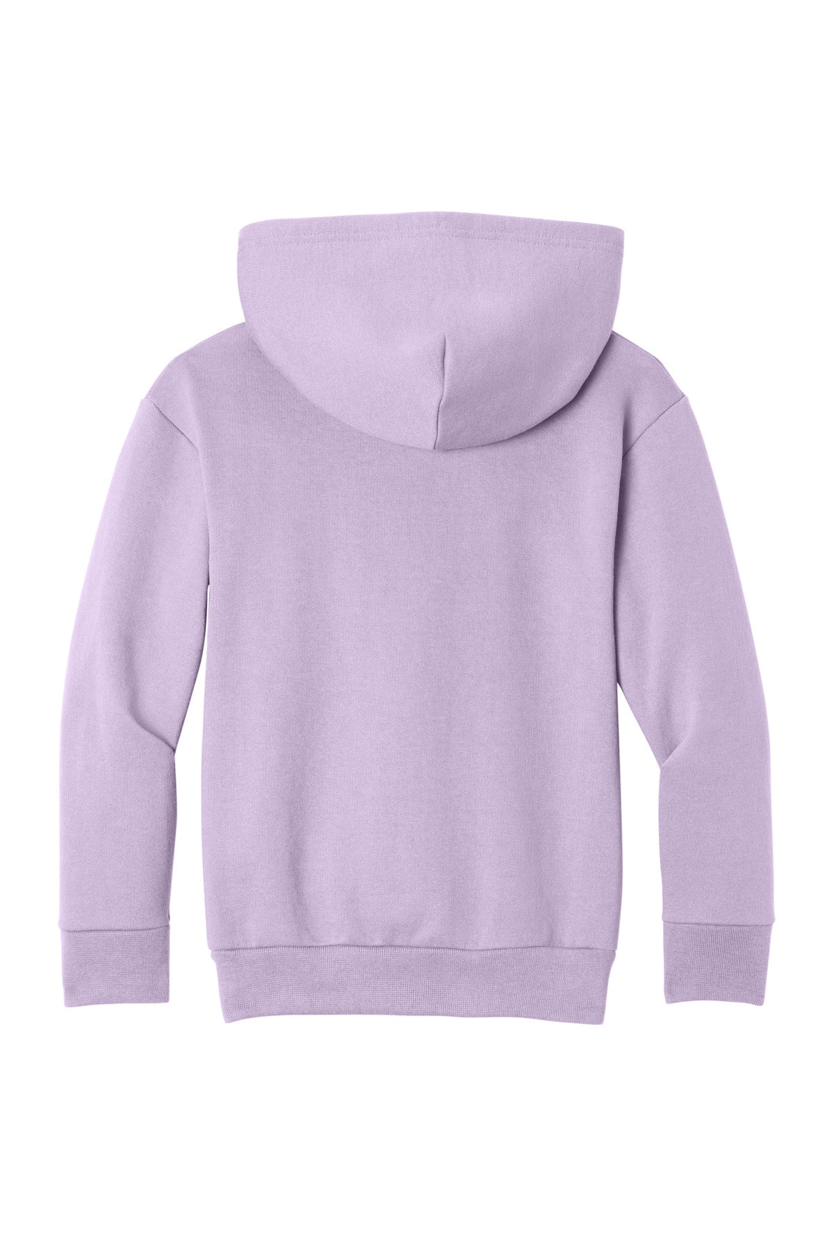 Rear View of Lavender Port & Co Youth Easy Fleece Pullover Hooded Sweatshirt PC68YH