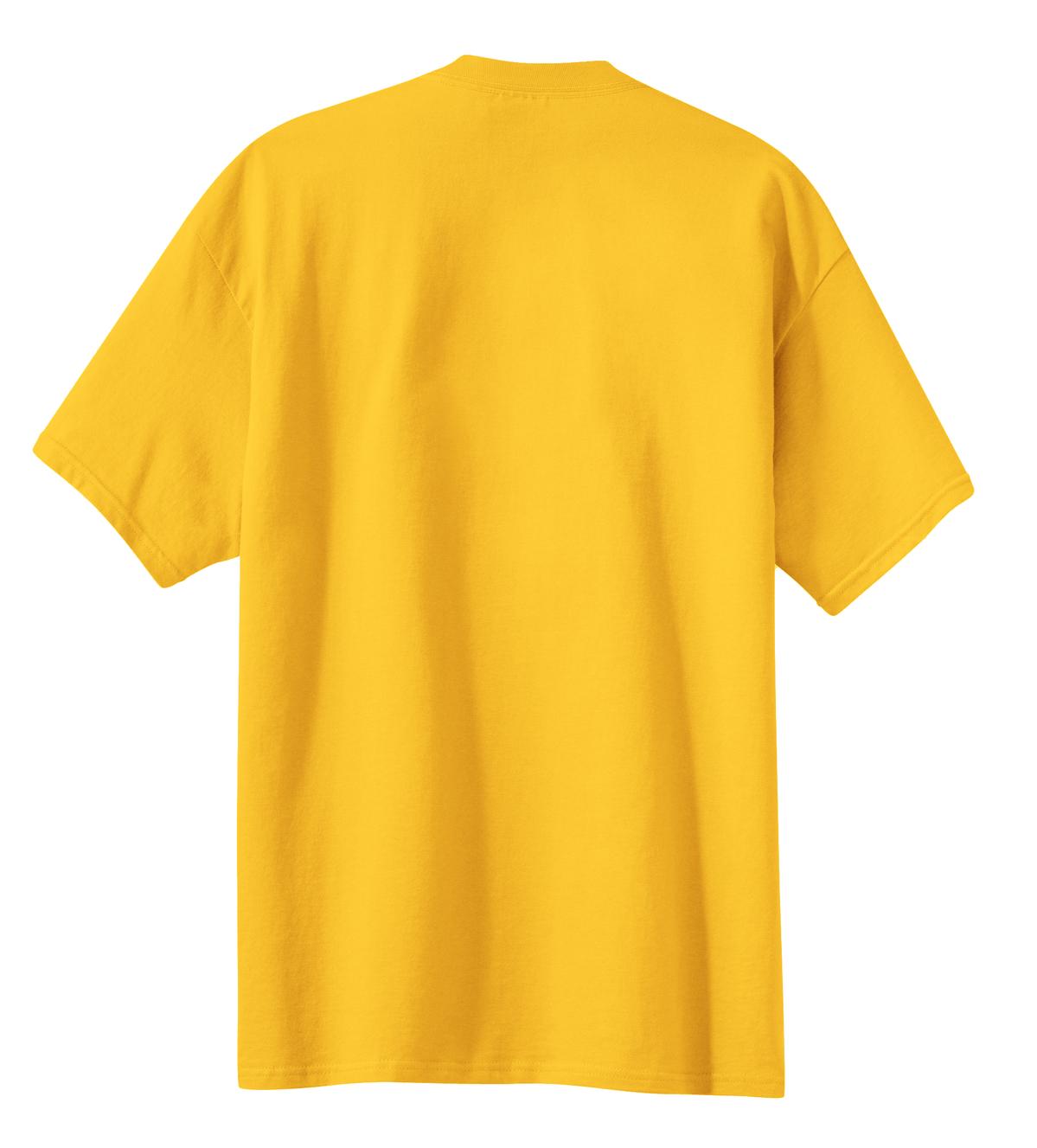 Rear View of Lemon Yellow Port & Co Essential Tee. PC61