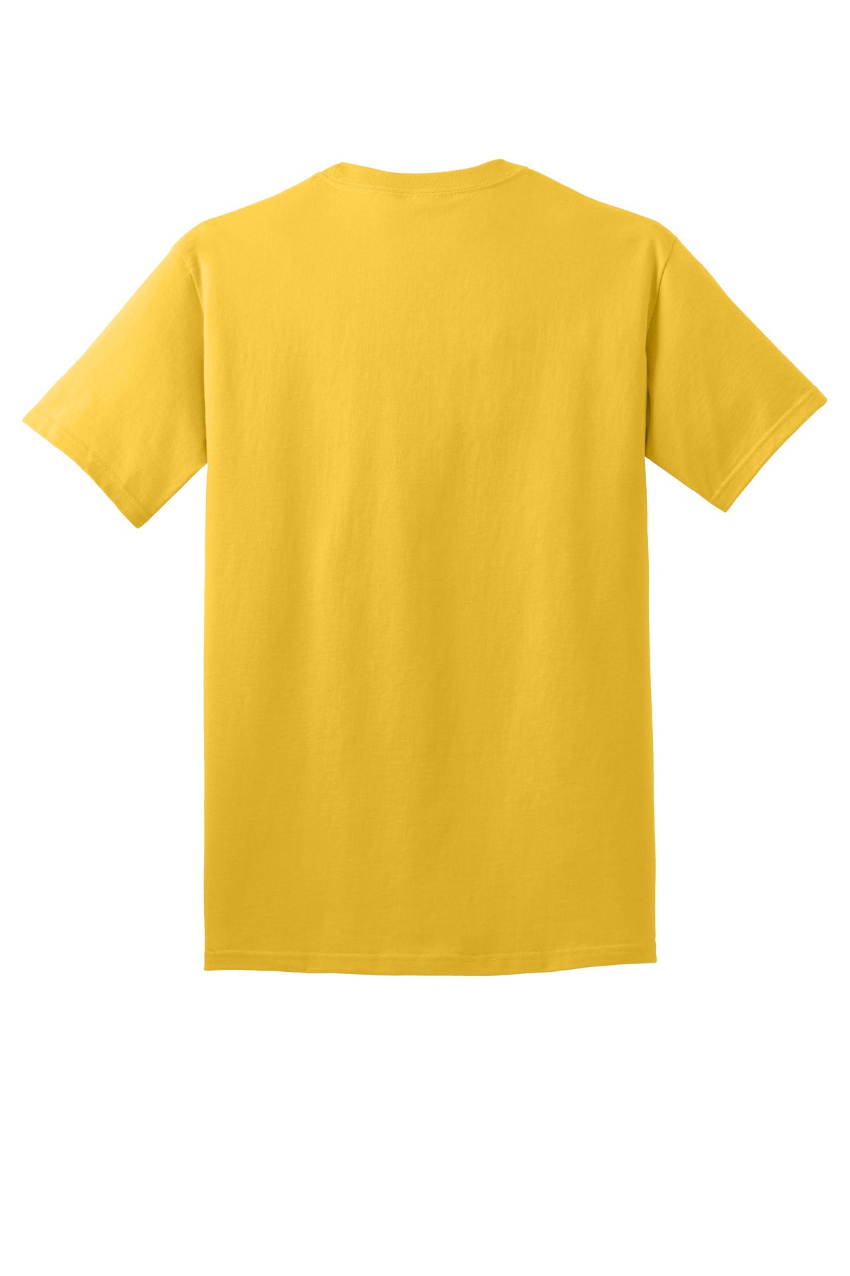 Rear View of LemonYllw Port & Co Core Cotton Tee. PC54