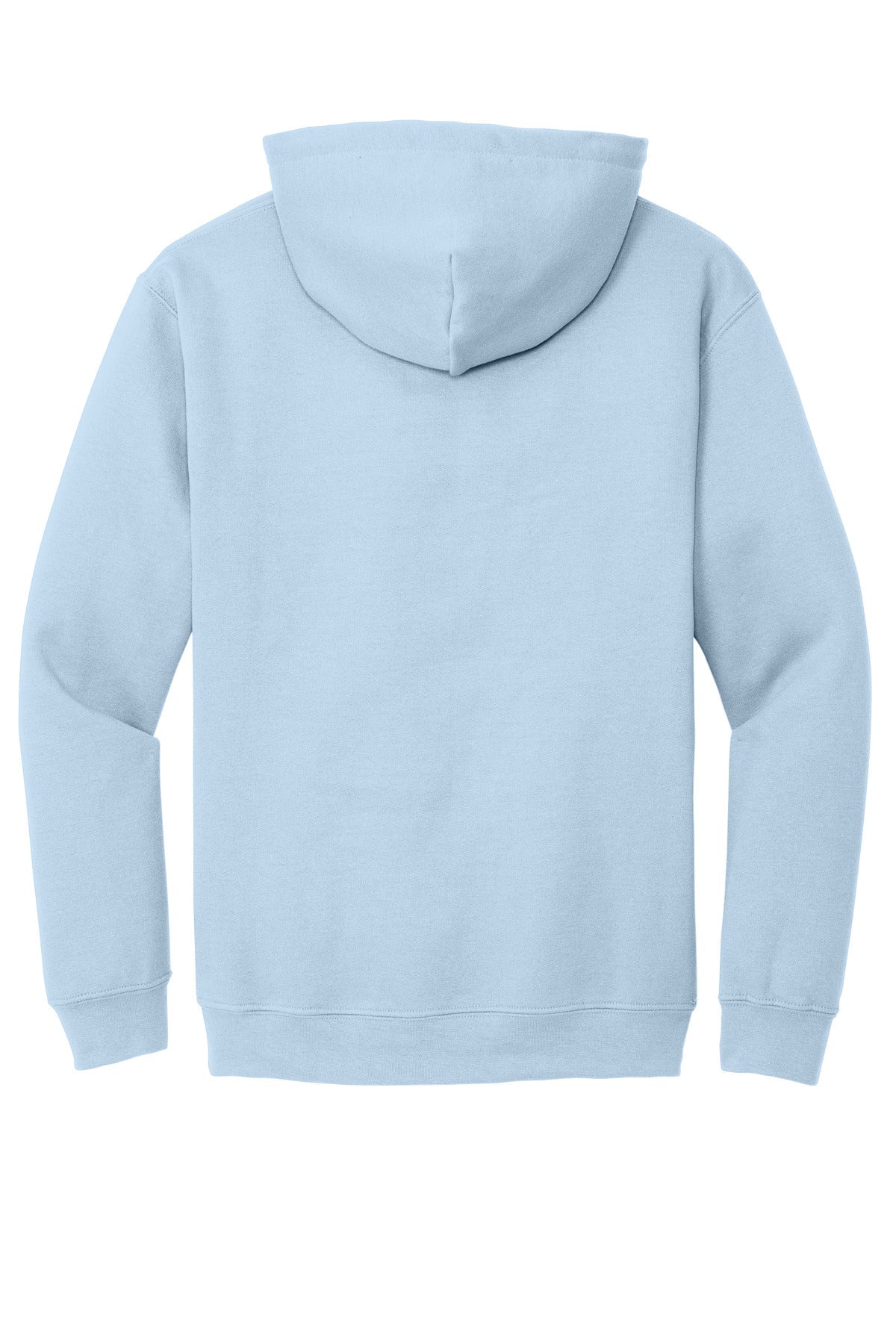 Rear View of Light Blue Gildan - Heavy Blend Hooded Sweatshirt. 18500