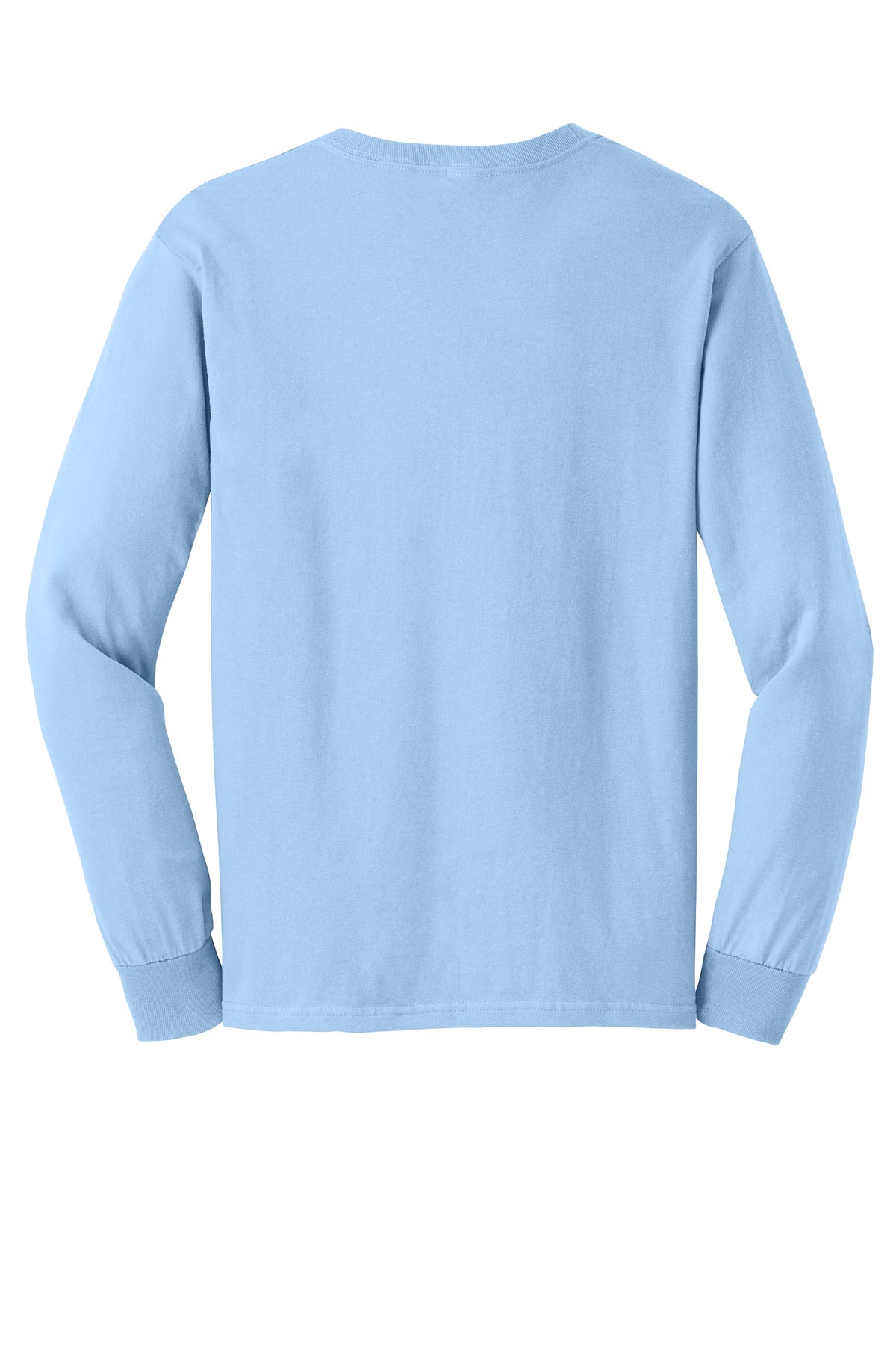 Rear View of Light Blue Gildan - Ultra Cotton 100% US Cotton Long Sleeve T-Shirt. G2400