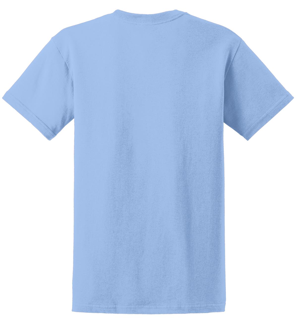 Rear View of Light Blue Gildan - Ultra Cotton 100% US Cotton T-Shirt. 2000
