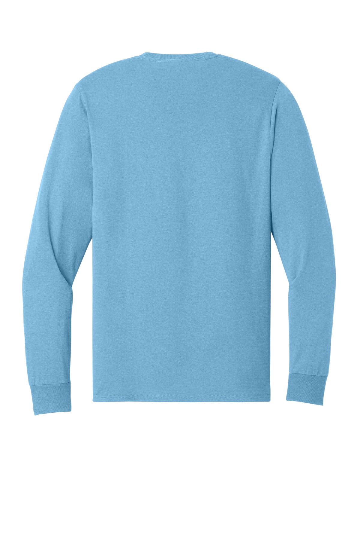 Rear View of Light Blue Jerzees - Dri-Power 50/50 Cotton/Poly Long Sleeve T-Shirt. 29LS