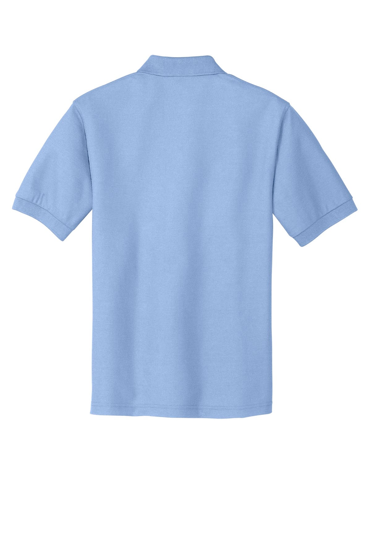 Rear View of Light Blue Port Authority Extended Size Silk Touch Polo K500ES