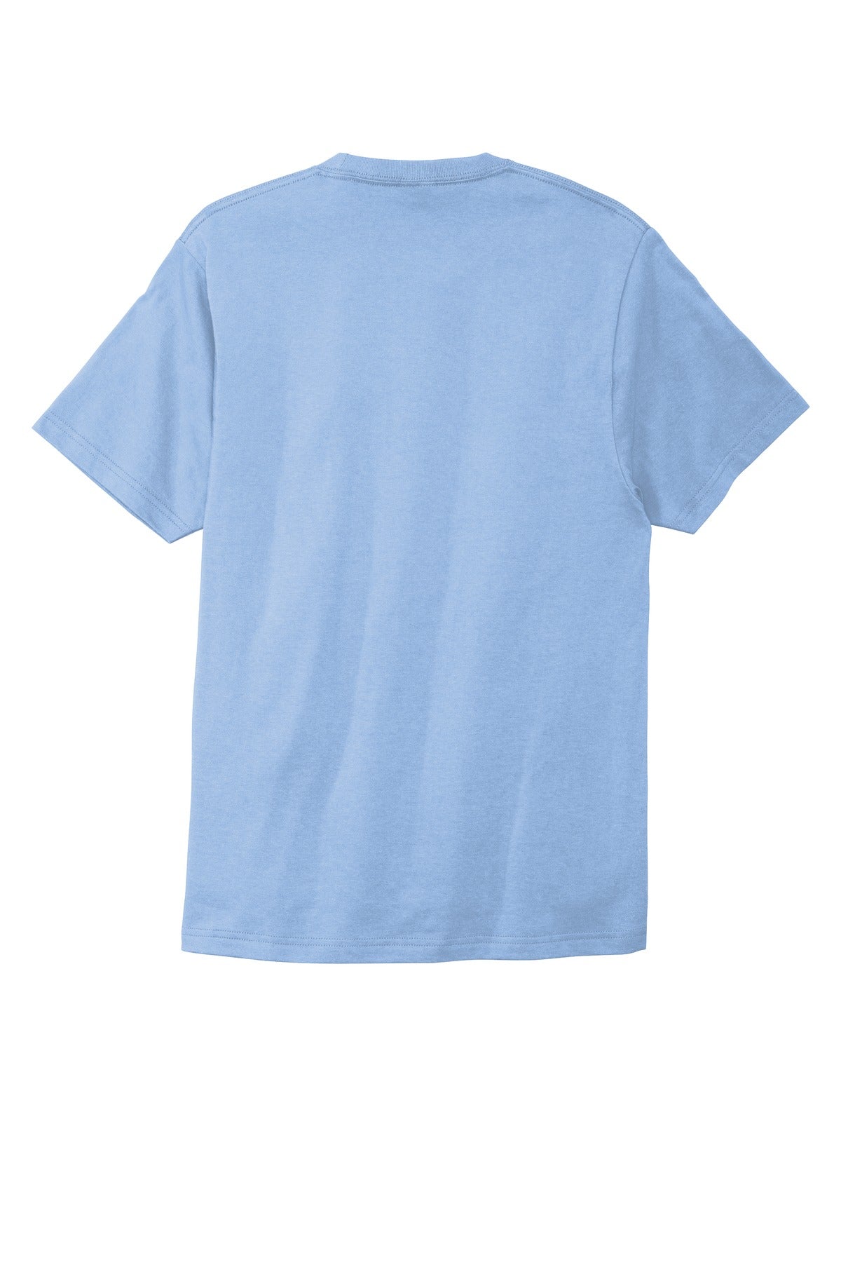 Rear View of Light Blue Port & Co Bouncer Tee PC600