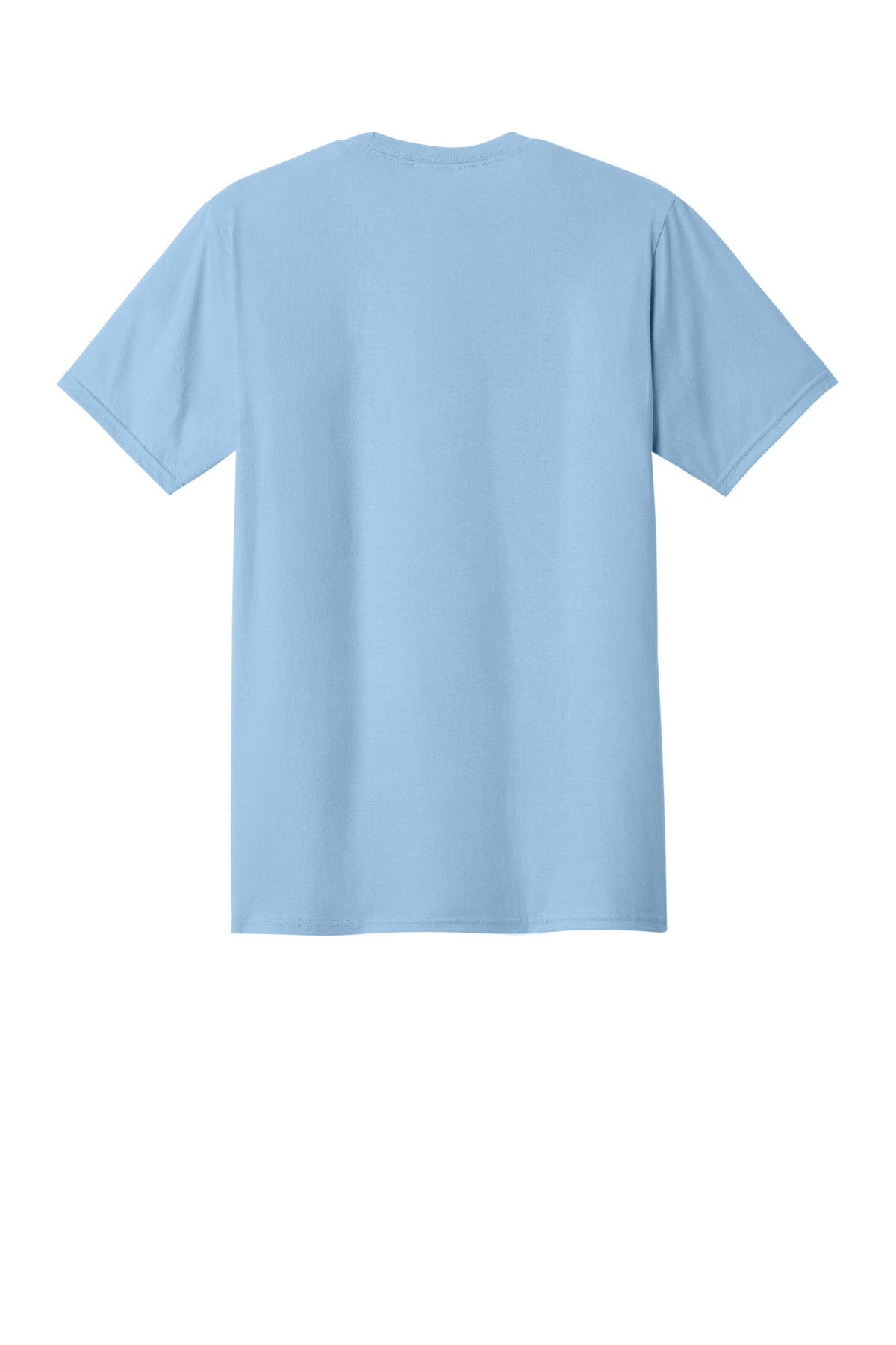Rear View of Light Blue Port & Co Fan Favorite Tee. PC450