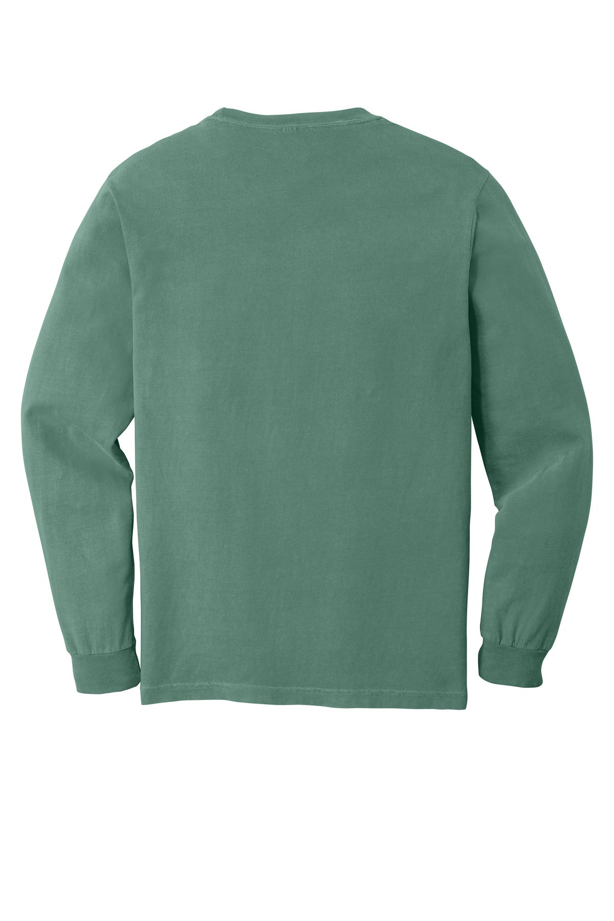 Rear View of Light Green COMFORT COLORS Heavyweight Ring Spun Long Sleeve Tee. 6014