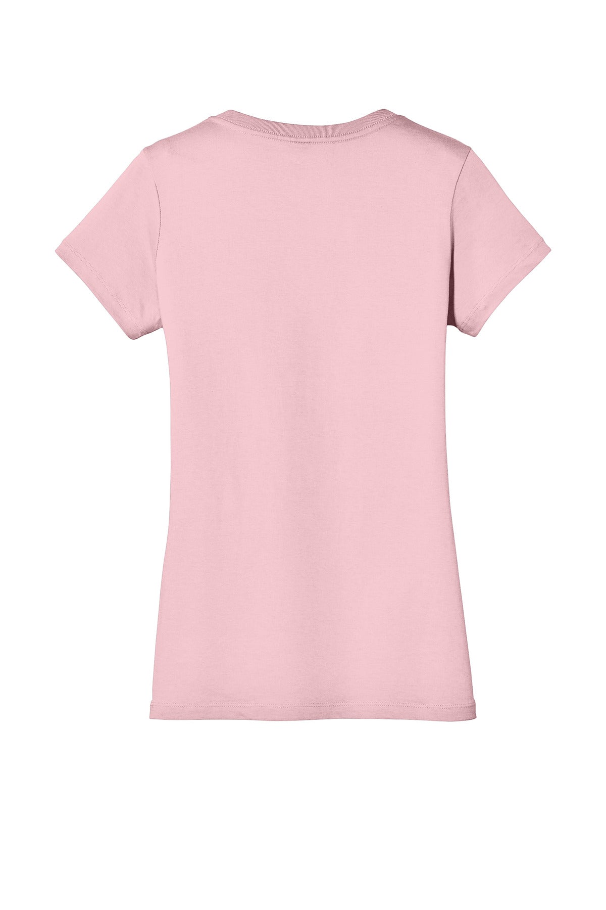 Rear View of Light Pink District - Women's Perfect Weight V-Neck Tee. DM1170L