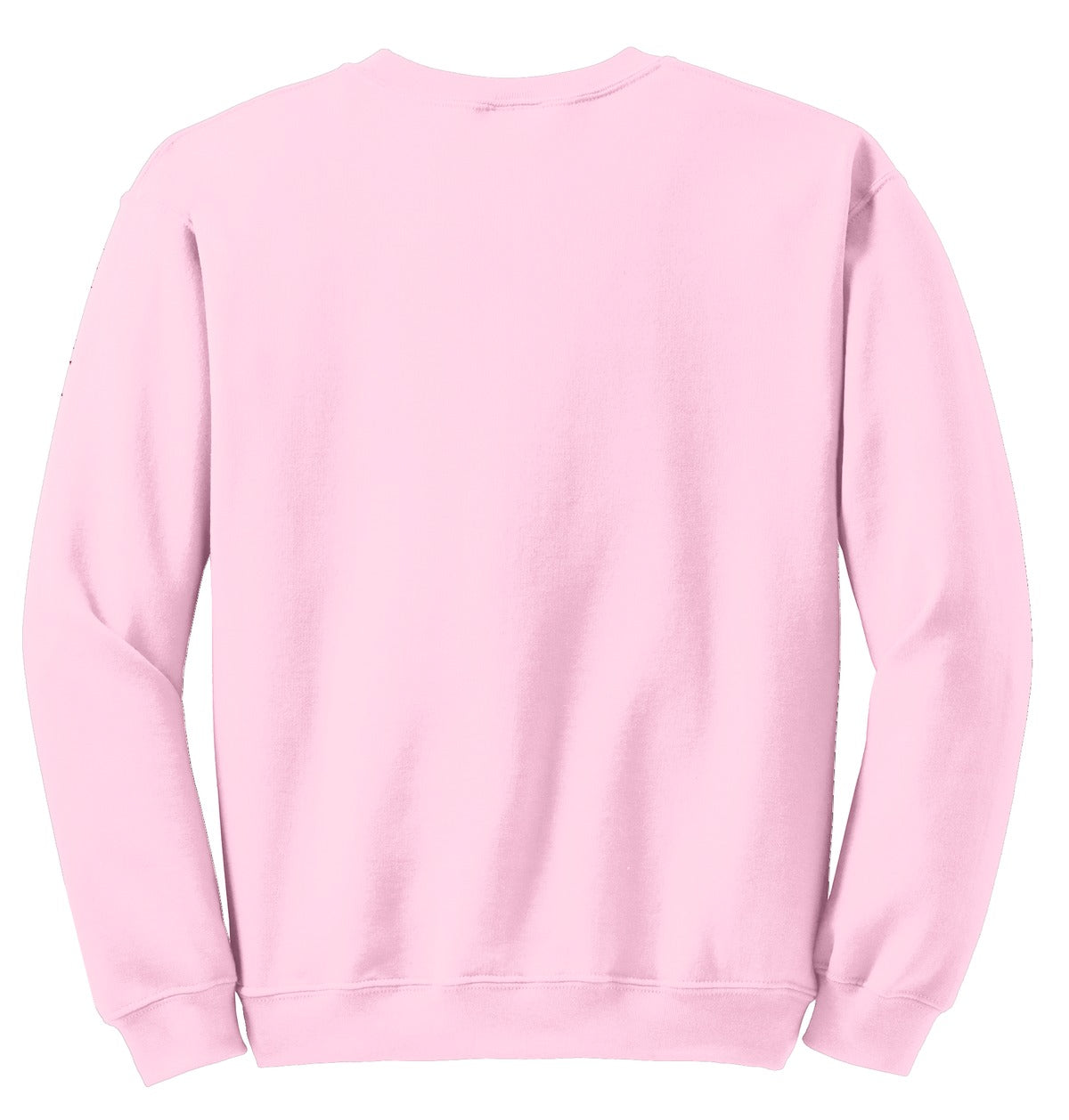 Rear View of Light Pink Gildan Heavy Blend Crewneck Sweatshirt. 18000
