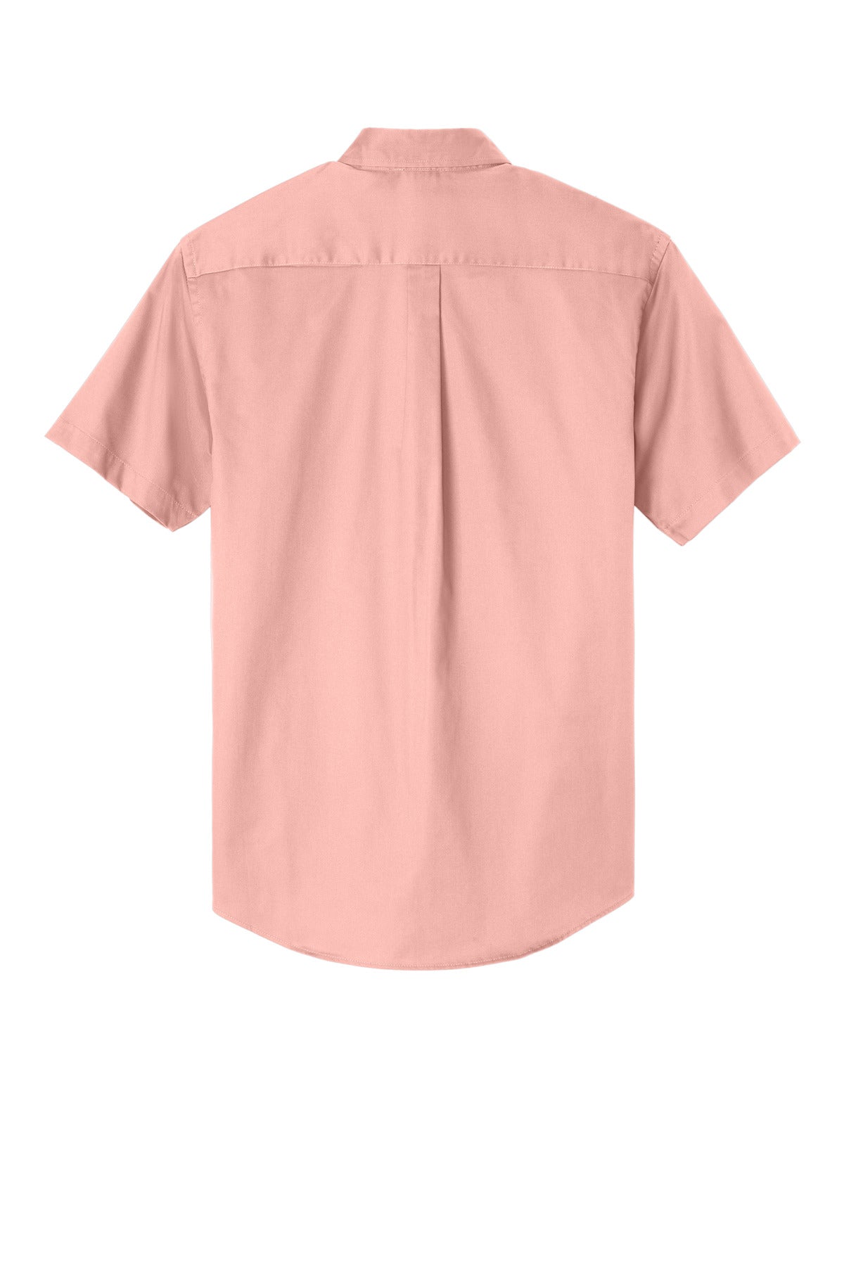 Rear View of Light Pink Port Authority Short Sleeve Easy Care Shirt. S508