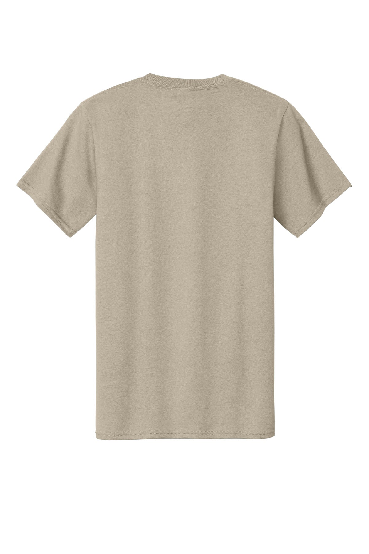 Rear View of Light Sand Port & Co Tall Essential Tee. PC61T