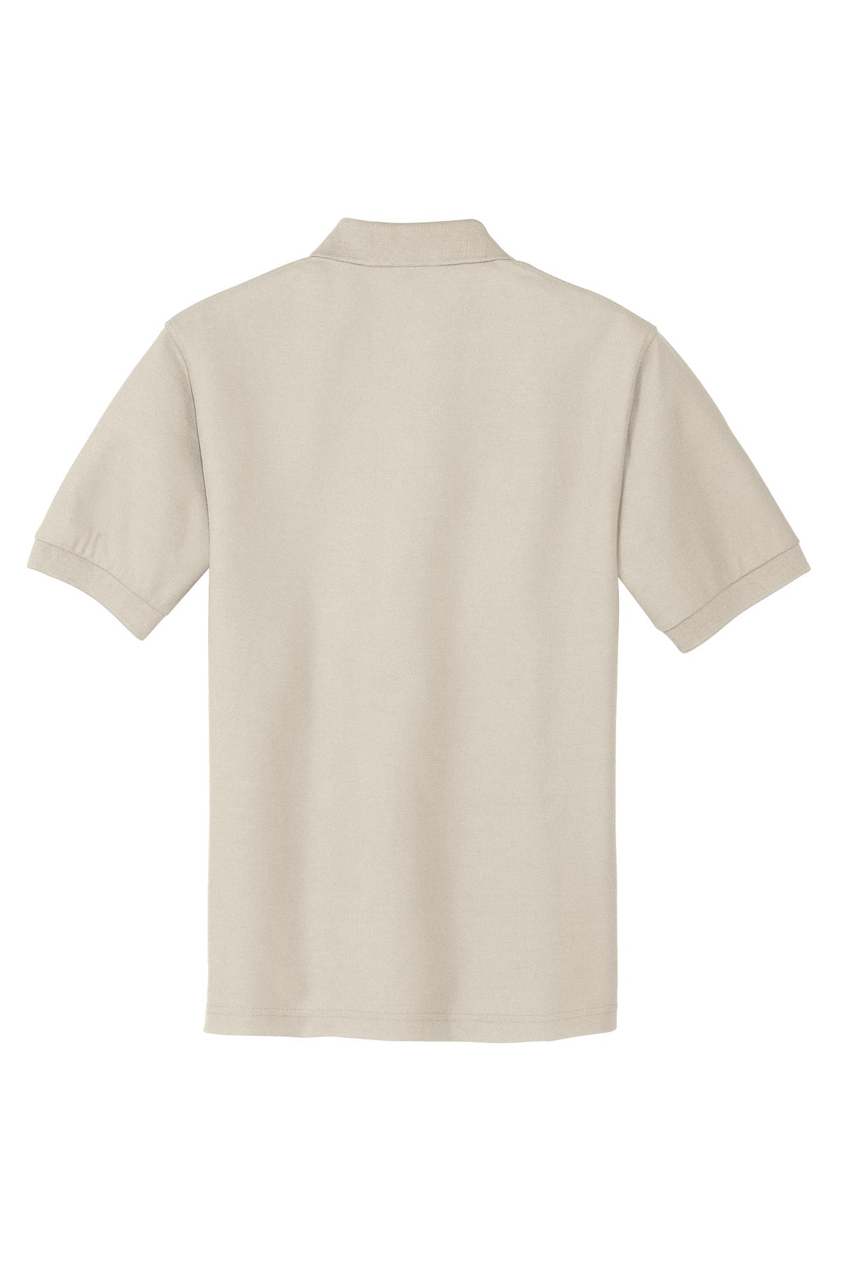 Rear View of Light Stone Port Authority Silk Touch Polo K500