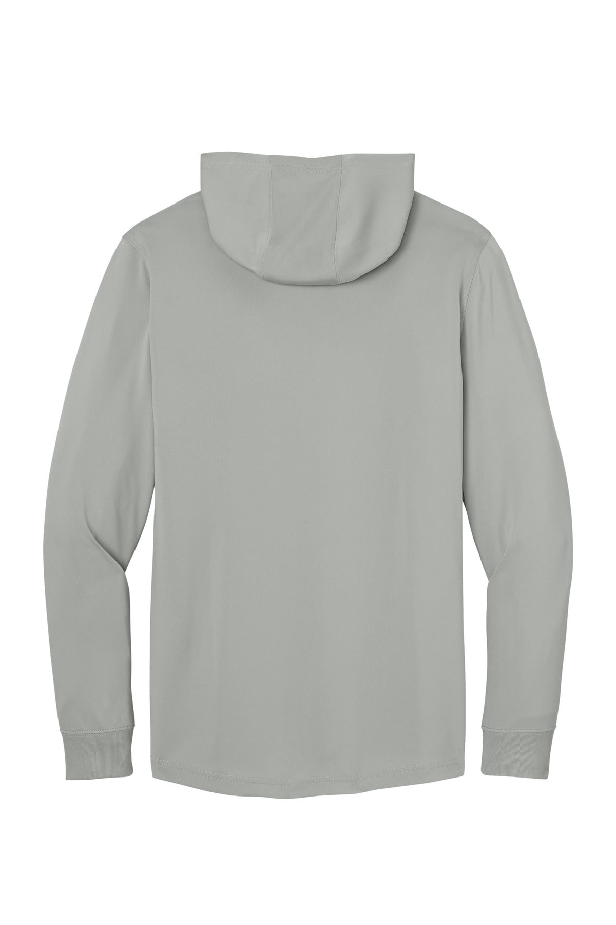 Rear View of LightGrey CornerStone Workwear Pro Long Sleeve Hooded Tee CS440LSH
