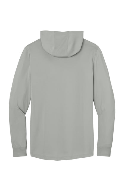 Rear View of LightGrey CornerStone Workwear Pro Long Sleeve Hooded Tee CS440LSH