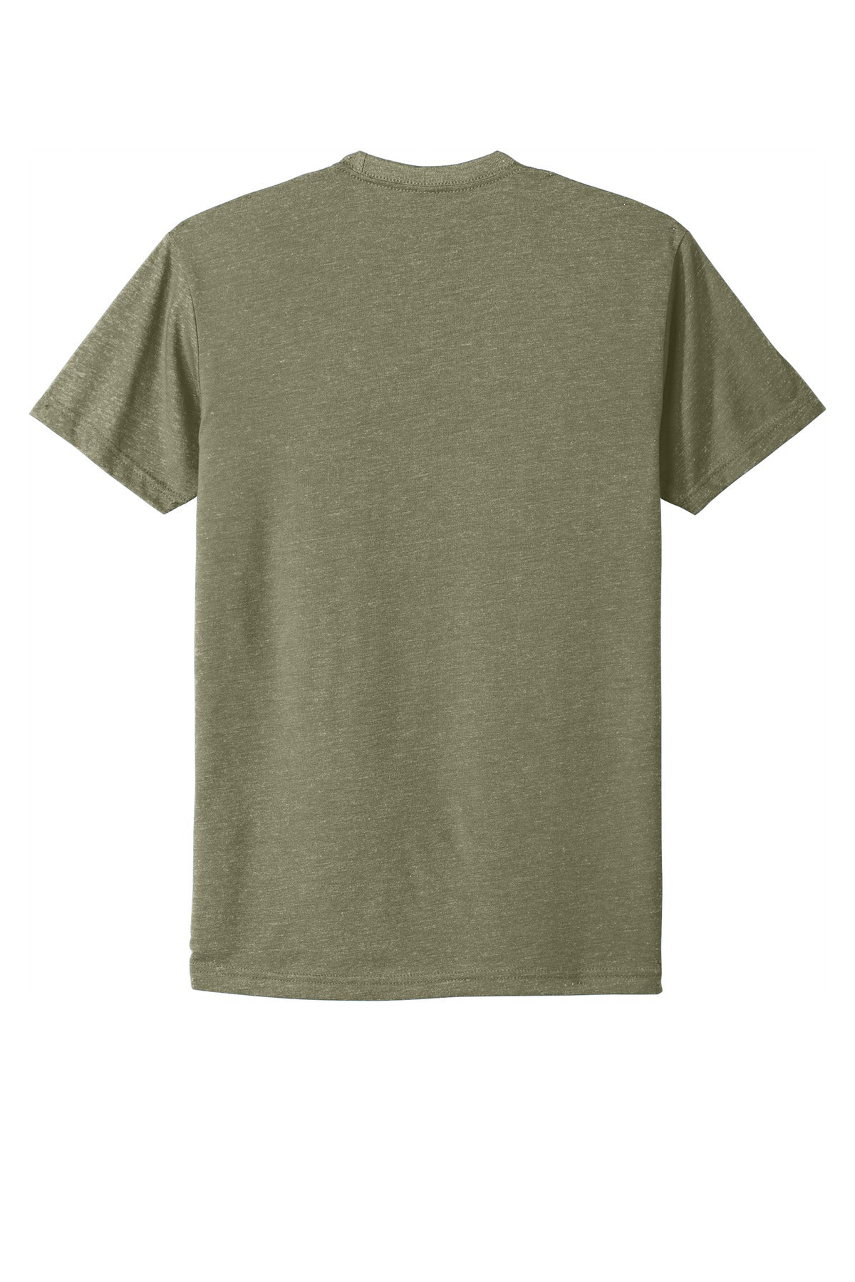 Rear View of LightOlive Next Level Apparel Adult CVC Tee. NL6210