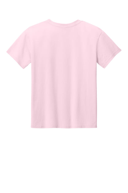Rear View of LightPink Gildan Youth Light Cotton Tee 3000B