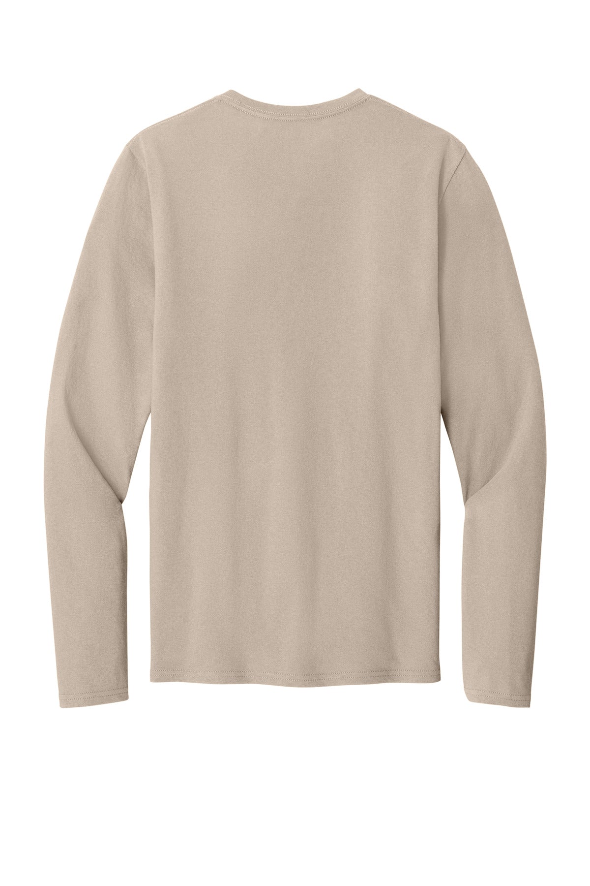 Rear View of LightSand Port & Co Easy Cotton Long Sleeve Tee PC43LS