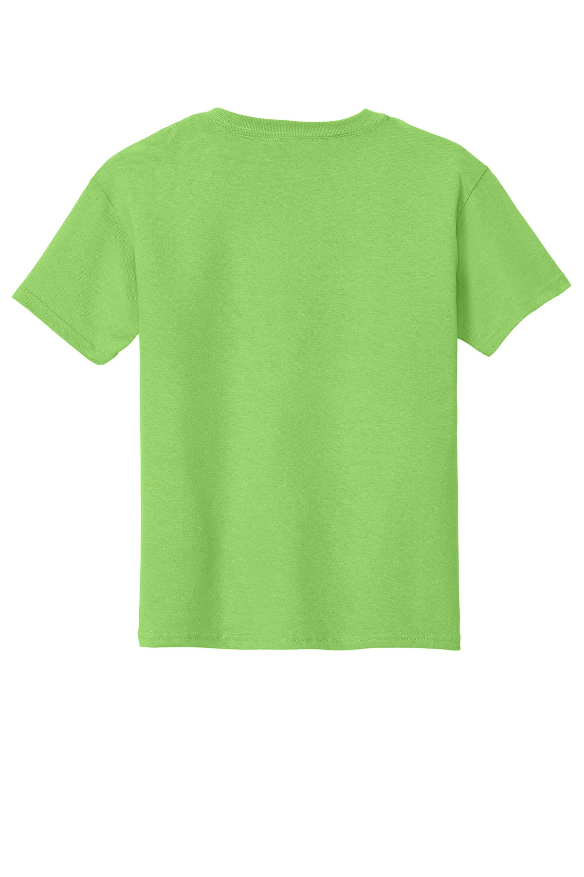 Rear View of Lime Gildan - Youth Heavy Cotton 100% Cotton T-Shirt. 5000B