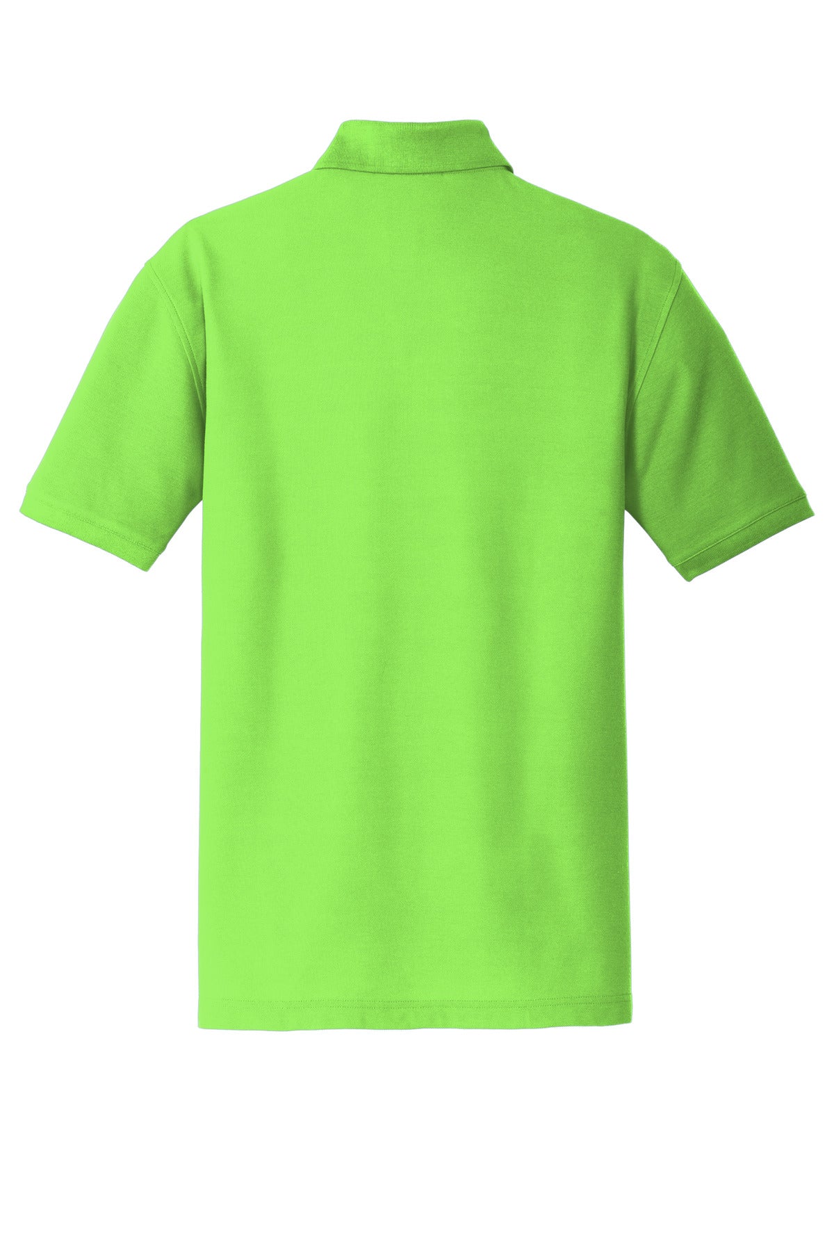 Rear View of Lime Port Authority Core Classic Pique Polo. K100
