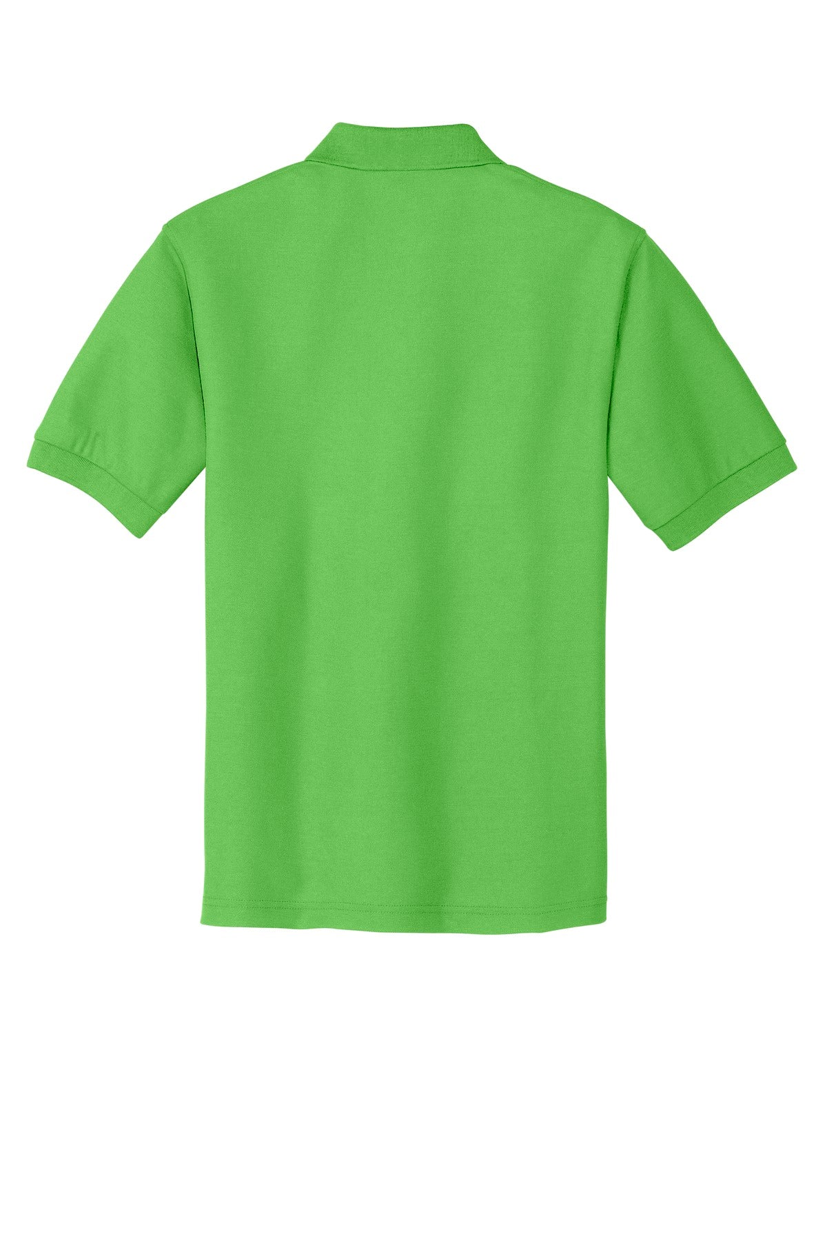 Rear View of Lime Port Authority Extended Size Silk Touch Polo K500ES