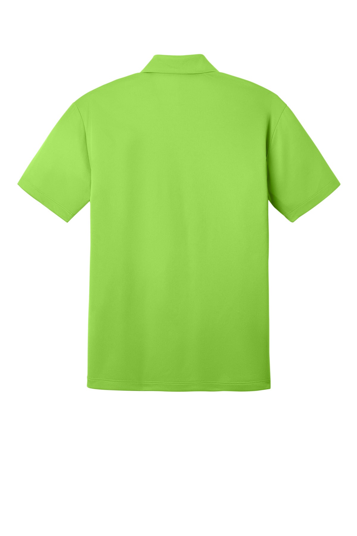 Rear View of Lime Port Authority Silk Touch Performance Polo. K540
