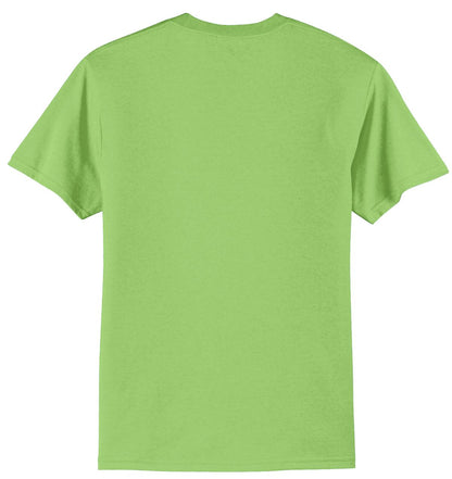 Rear View of Lime Port & Co Core Blend Tee. PC55