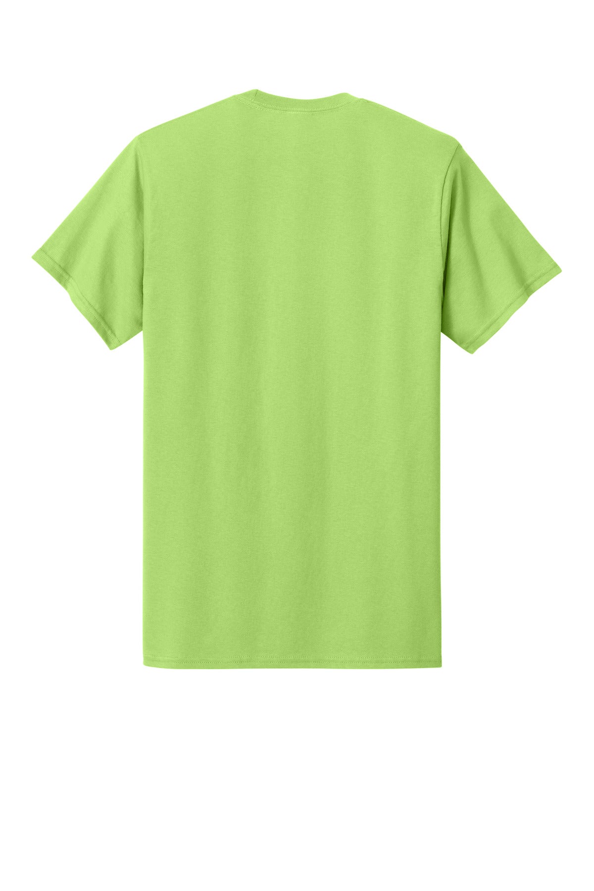 Rear View of Lime Port & Co Core Cotton Pocket Tee. PC54P