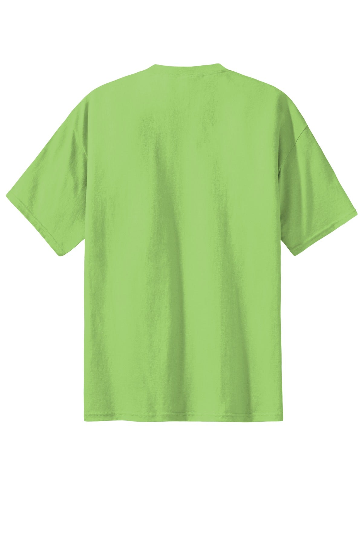 Rear View of Lime Port & Co Essential Tee. PC61