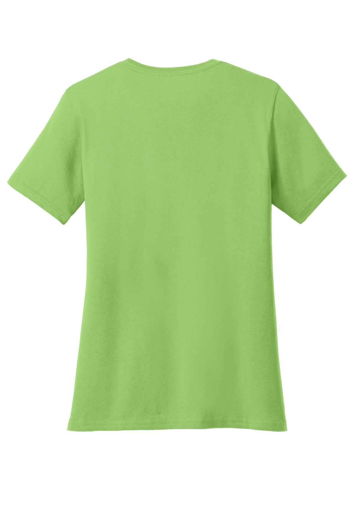 Rear View of Lime Port & Co Women's Core Cotton Tee. LPC54