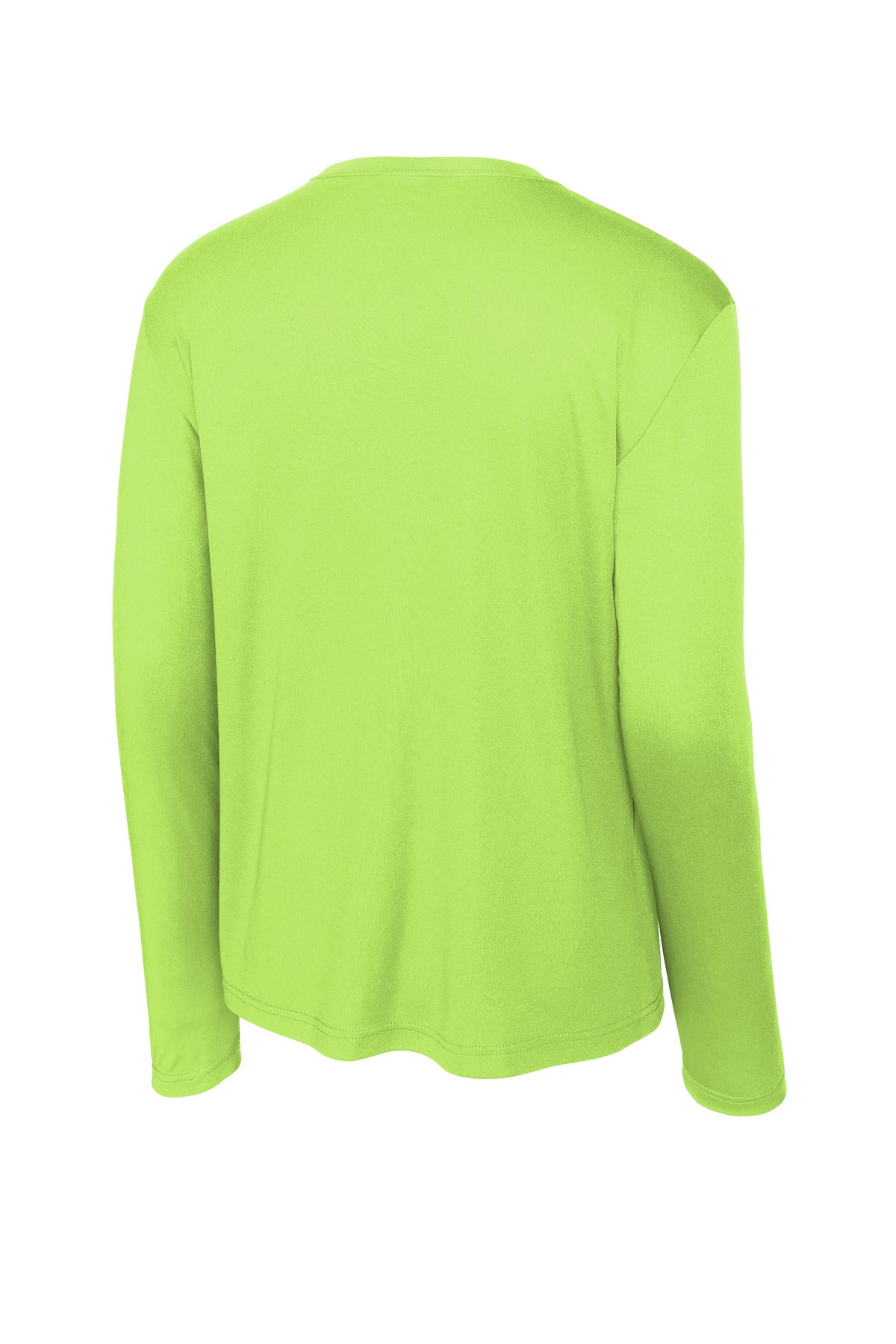Rear View of Lime Shock Sport-Tek Long Sleeve PosiCharge Competitor Tee. ST350LS