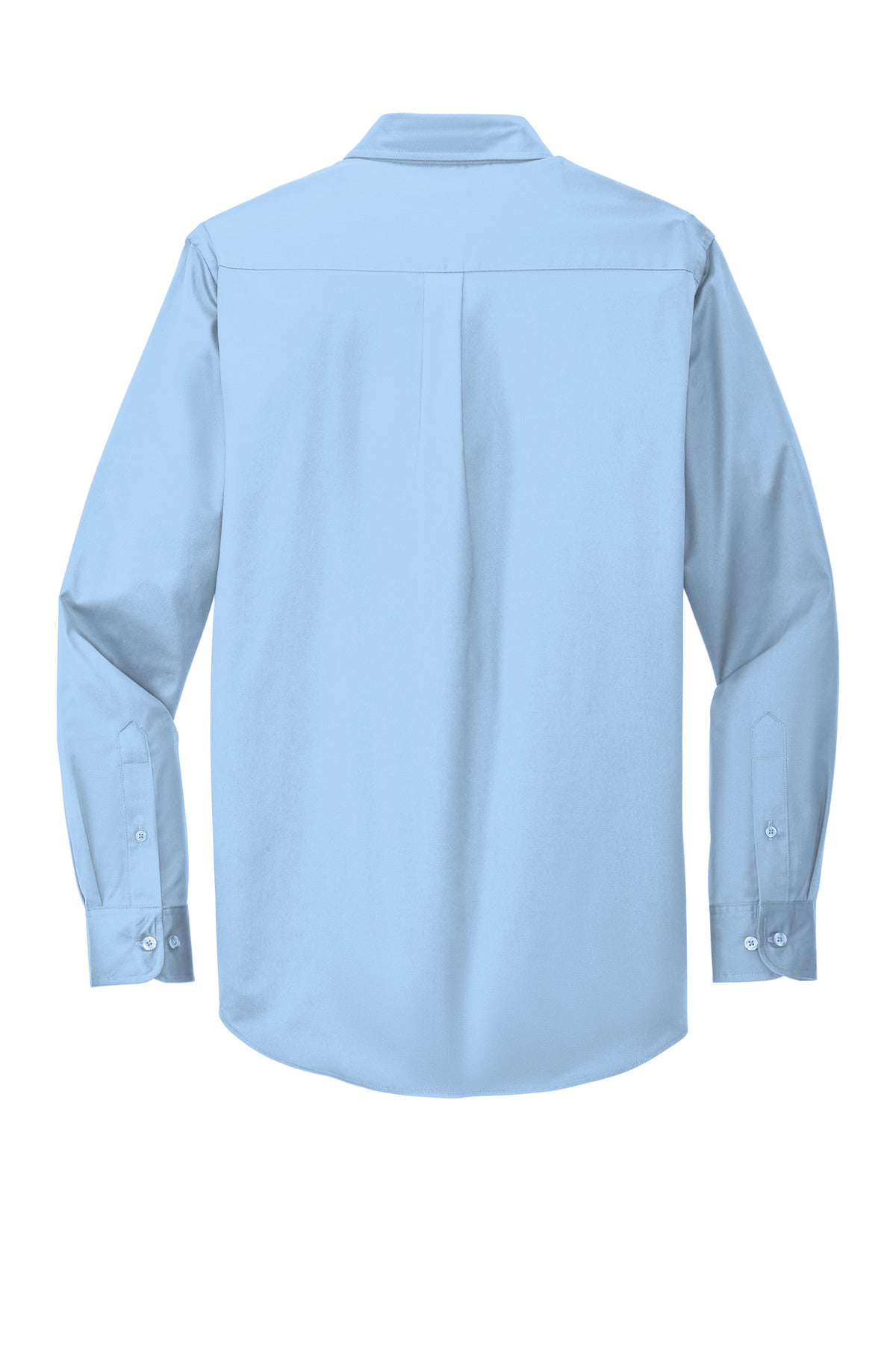 Rear View of Lt Blue/Lt Stn Port Authority Long Sleeve Easy Care Shirt S608