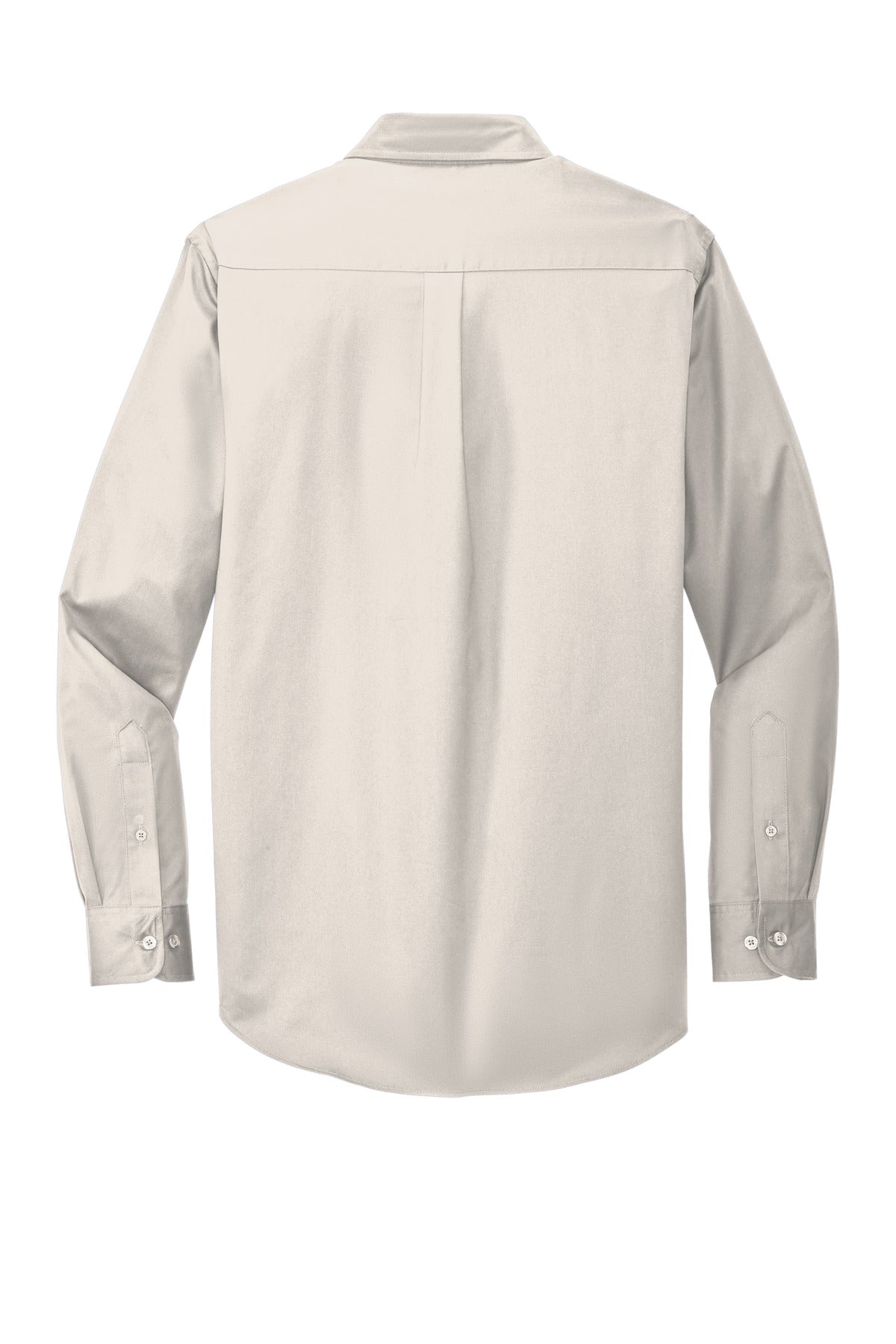 Rear View of Lt Stone/Cl Ny Port Authority Long Sleeve Easy Care Shirt S608