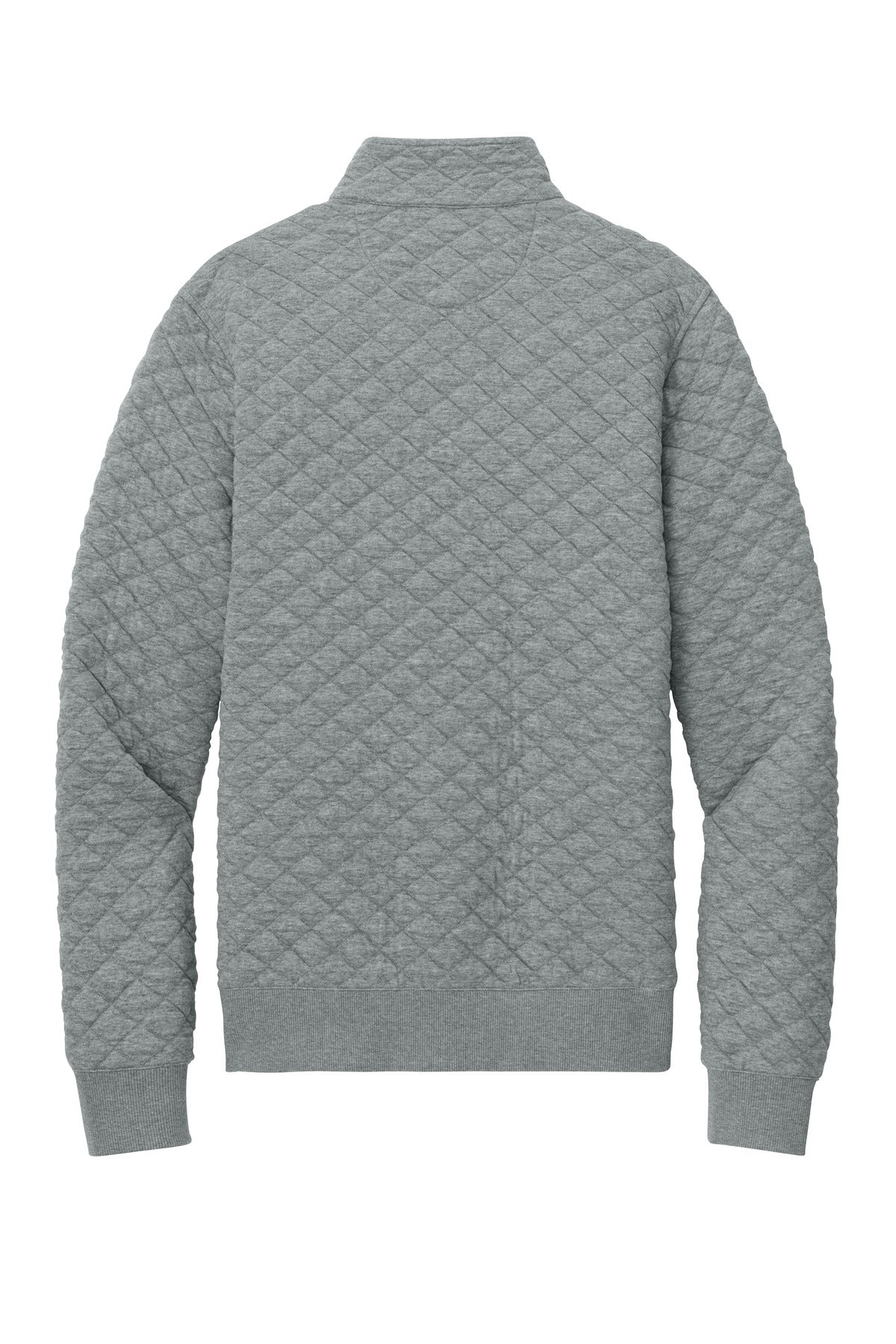Rear View of LtShdGyHtr Brooks Brothers Diamond Quilt 1/4-Zip BB18212