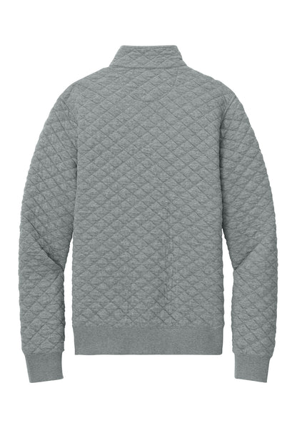 Rear View of LtShdGyHtr Brooks Brothers Diamond Quilt 1/4-Zip BB18212