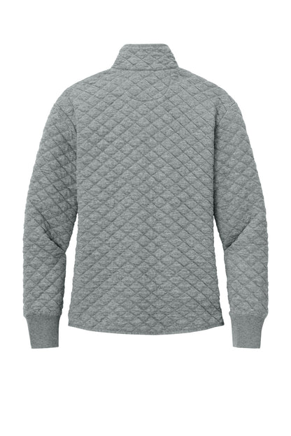Rear View of LtShdGyHtr Brooks Brothers Women's Diamond Quilt Full-Zip BB18213