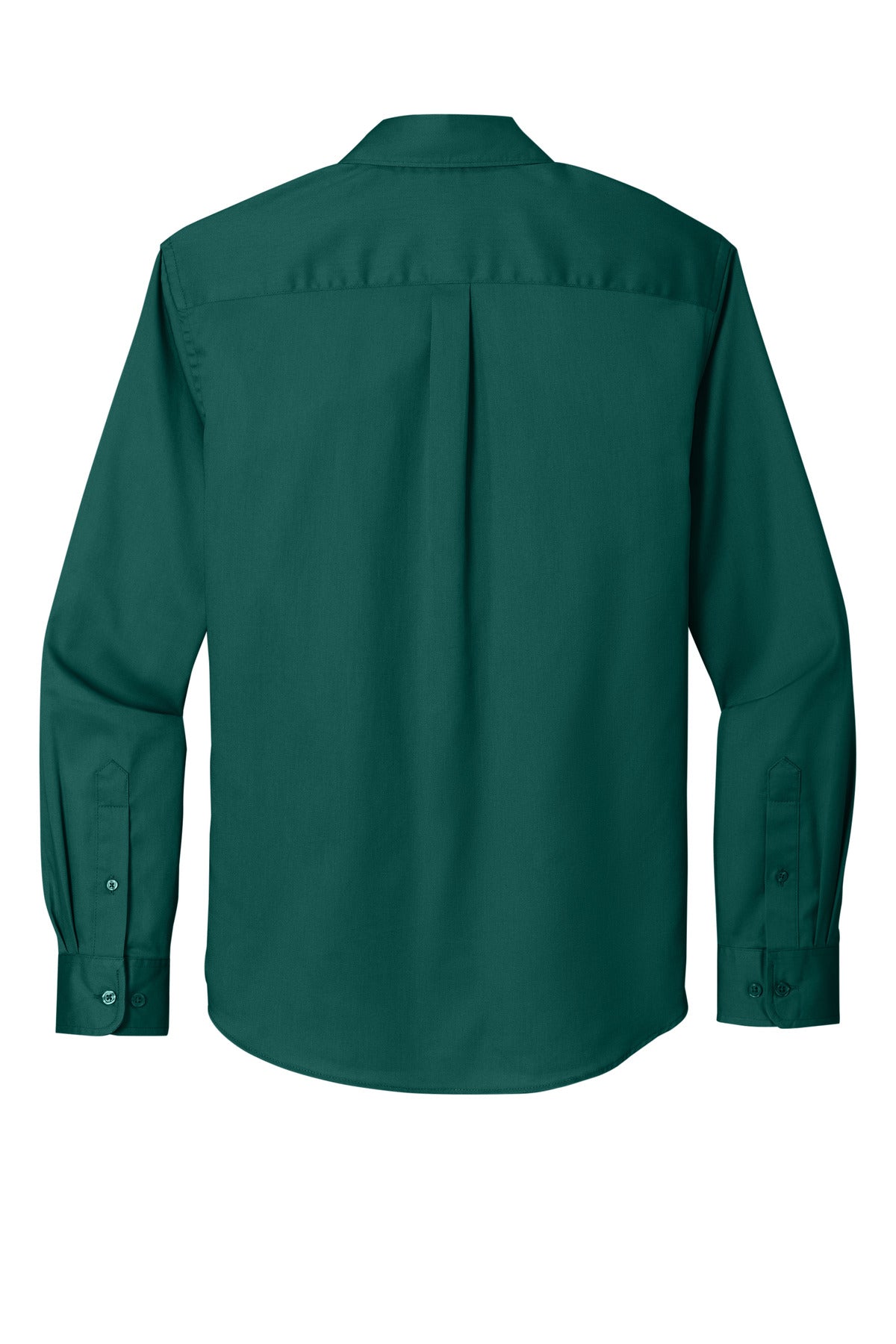 Rear View of MarineGrn Port Authority Long Sleeve SuperPro React Twill Shirt. W808
