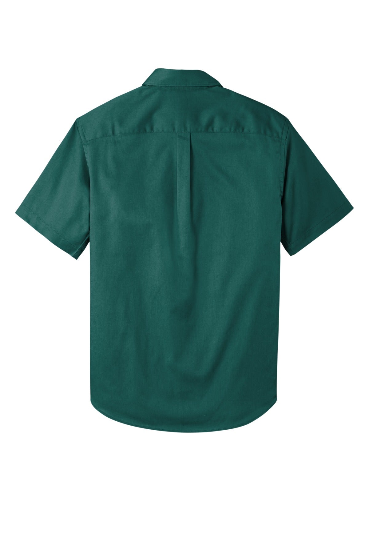 Rear View of MarineGrn Port Authority Short Sleeve SuperPro React Twill Shirt. W809