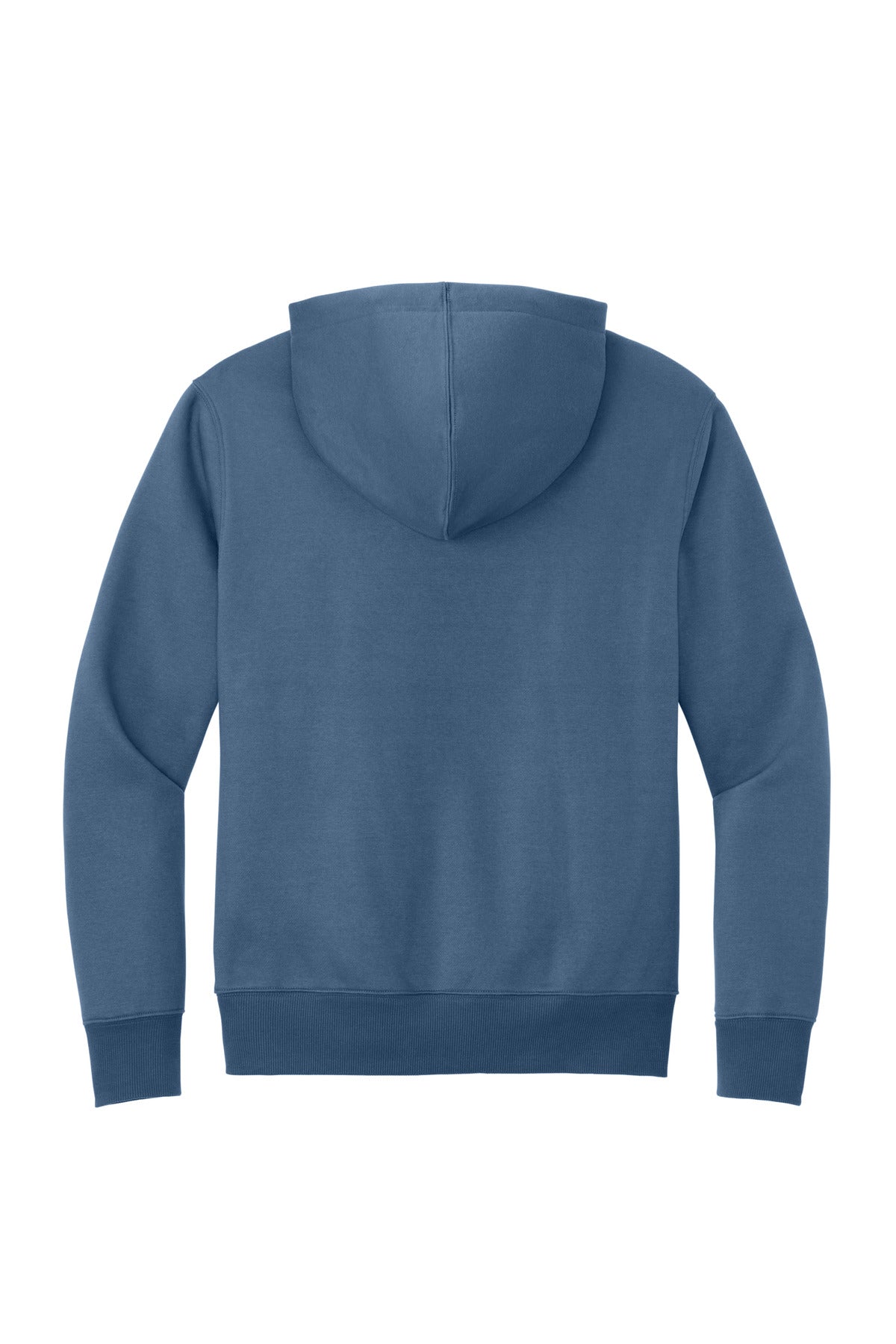 Rear View of Maritime Blue District Perfect Weight Fleece Hoodie DT1101