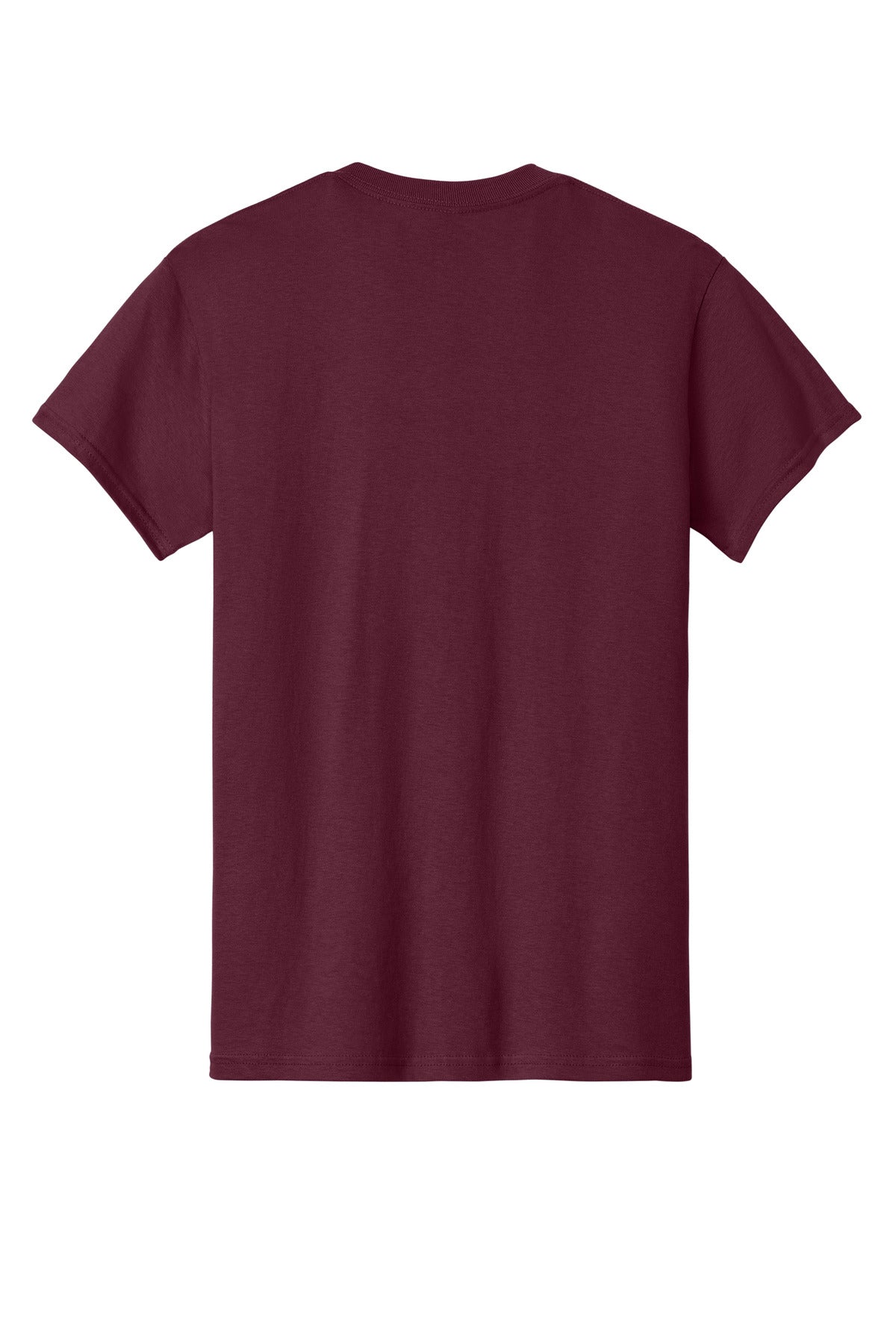 Rear View of Maroon Gildan - Heavy Cotton 100% Cotton T-Shirt. 5000