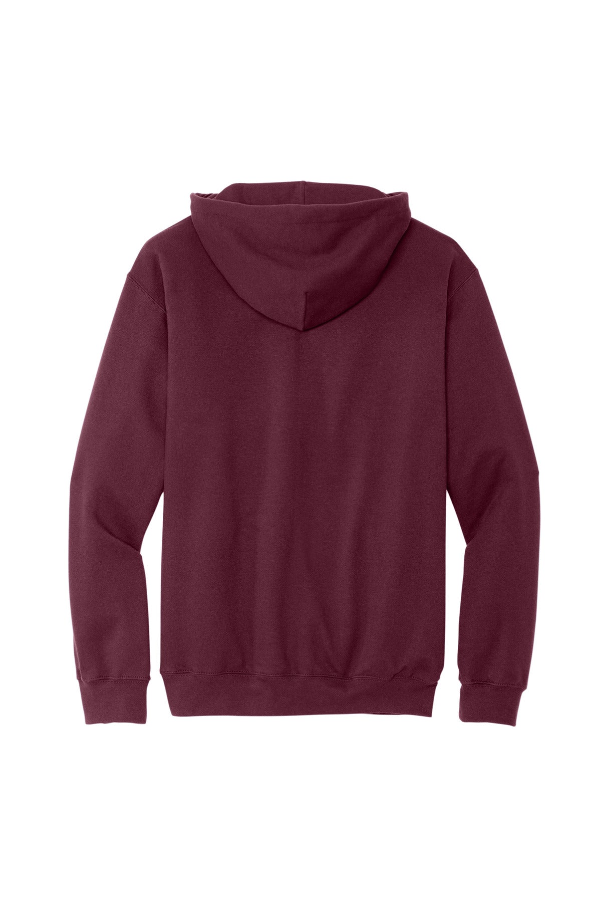 Rear View of Maroon Gildan Softstyle Midweight Pullover Hooded Sweatshirt SF500