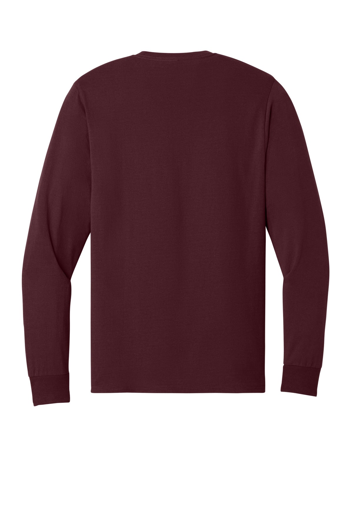 Rear View of Maroon Jerzees - Dri-Power 50/50 Cotton/Poly Long Sleeve T-Shirt. 29LS