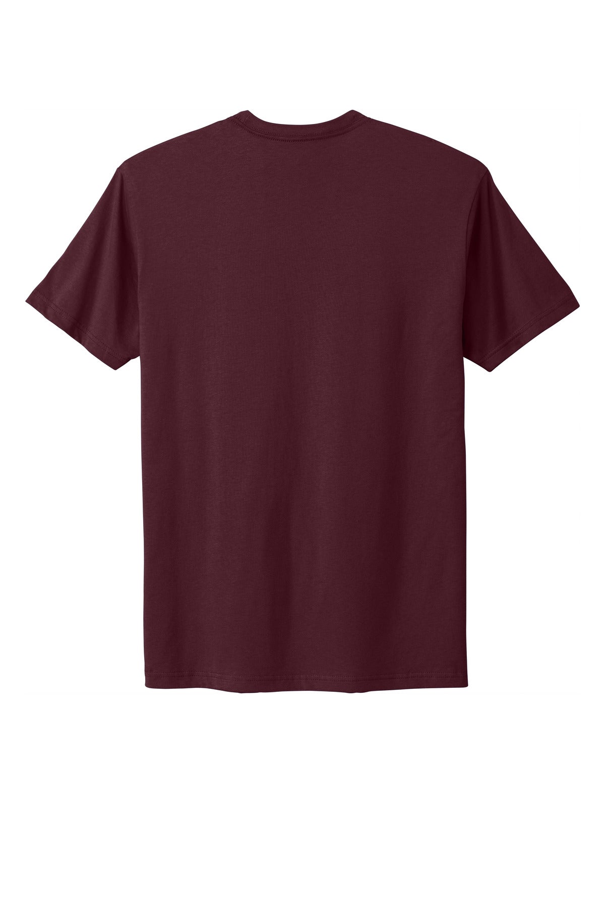 Rear View of Maroon Next Level Apparel Adult Cotton Tee. NL3600