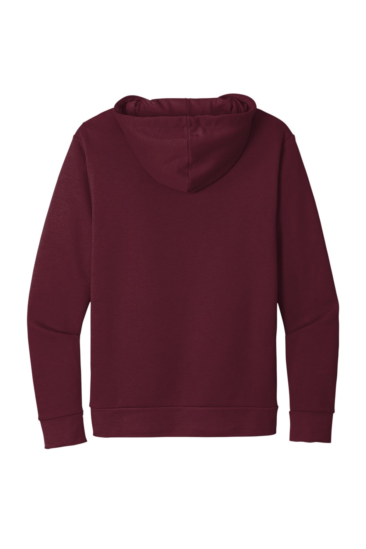 Rear View of Maroon Next Level Apparel Adult Santa Barbara Pullover Hoodie. NL9303