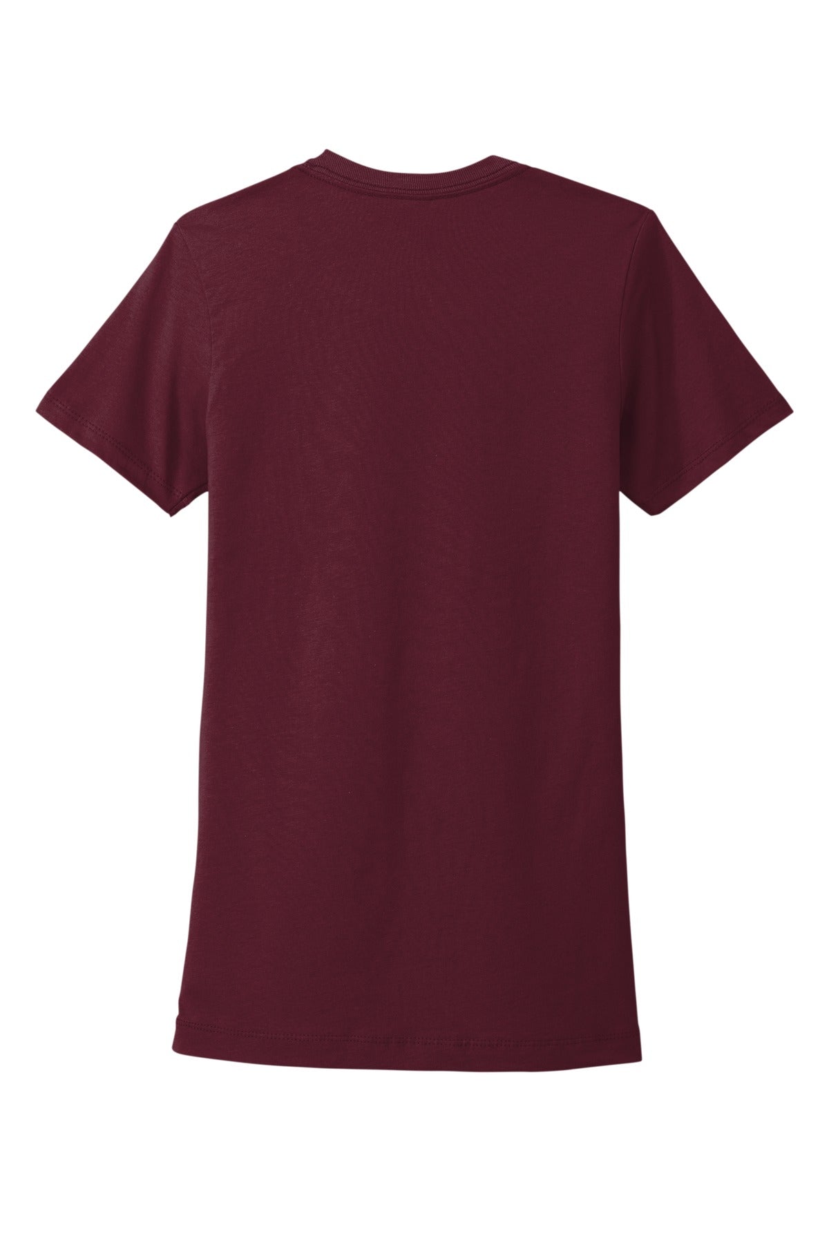 Rear View of Maroon Next Level Apparel Women's Cotton Tee. NL3900