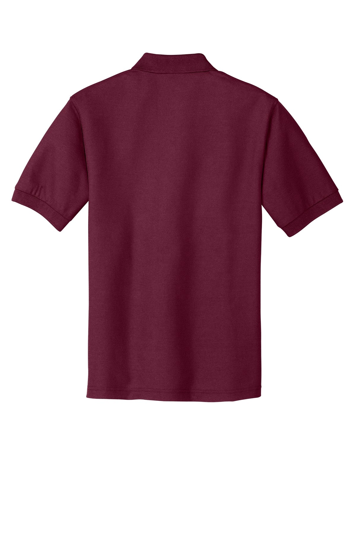 Rear View of Maroon Port Authority Extended Size Silk Touch Polo K500ES