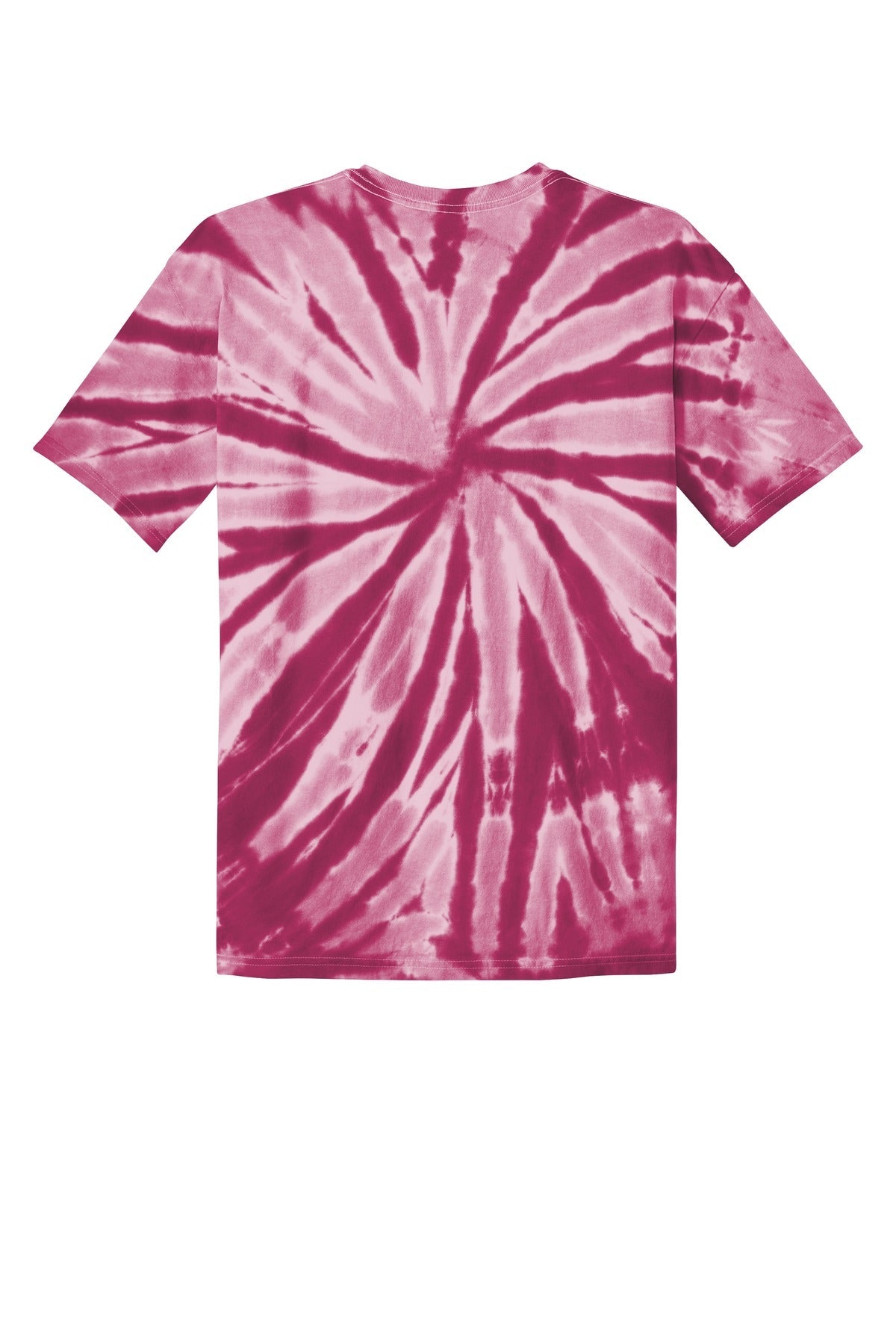 Rear View of Maroon Port & Co Tie-Dye Tee. PC147