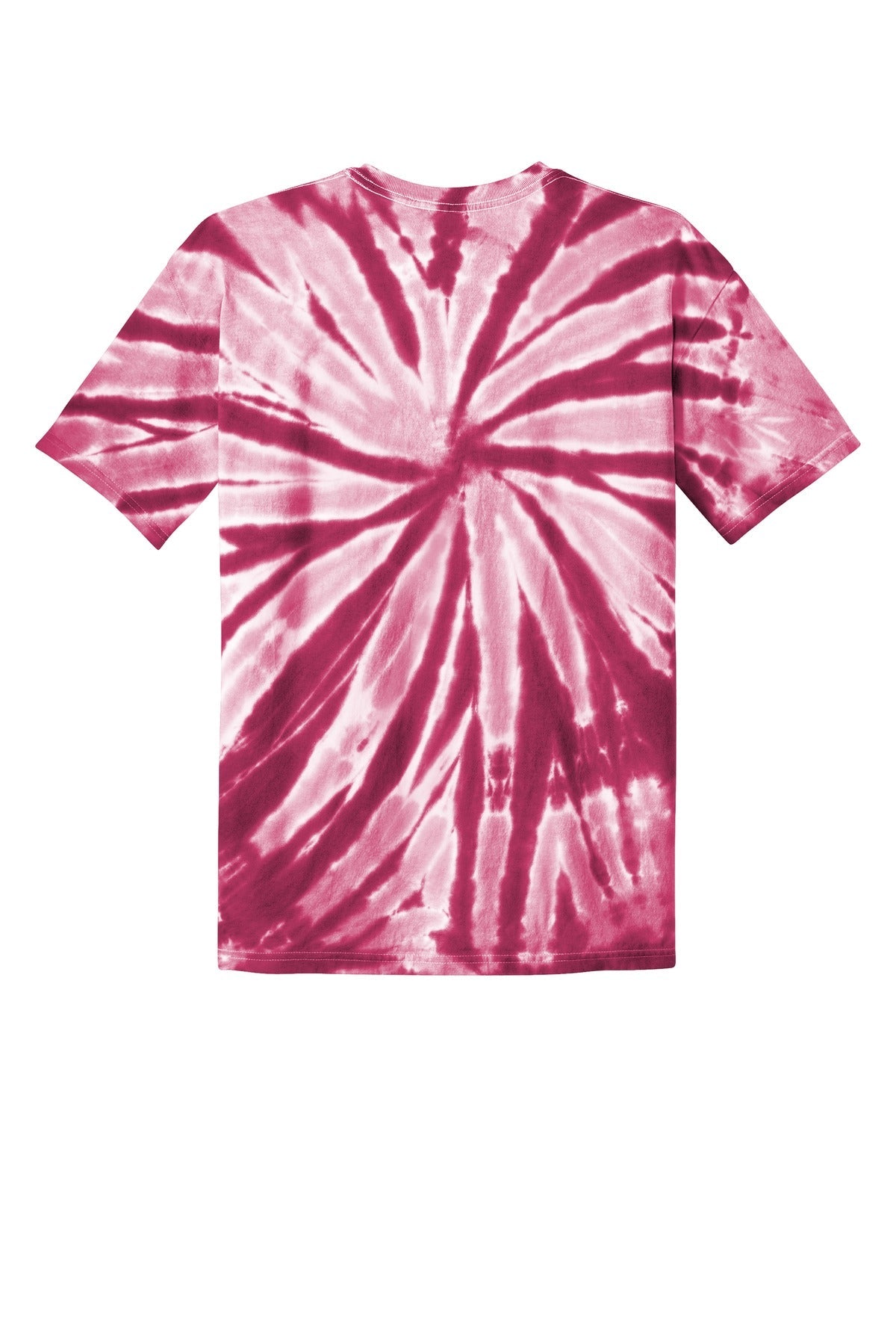 Rear View of Maroon Port & Co Youth Tie-Dye Tee. PC147Y