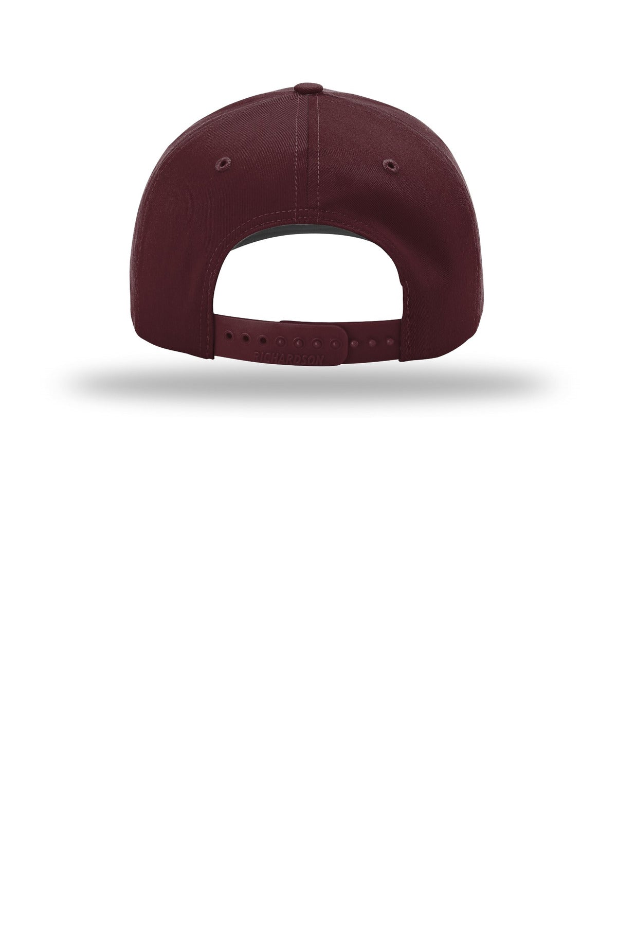 Rear View of Maroon Richardson Pro Twill Snapback 212