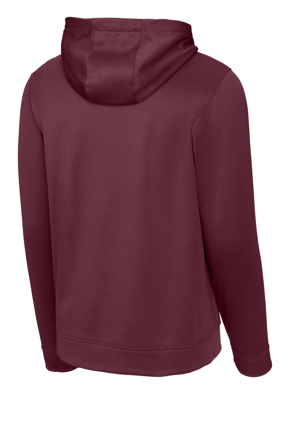 Rear View of Maroon Sport-Tek Sport-Wick Fleece Hooded Pullover. F244