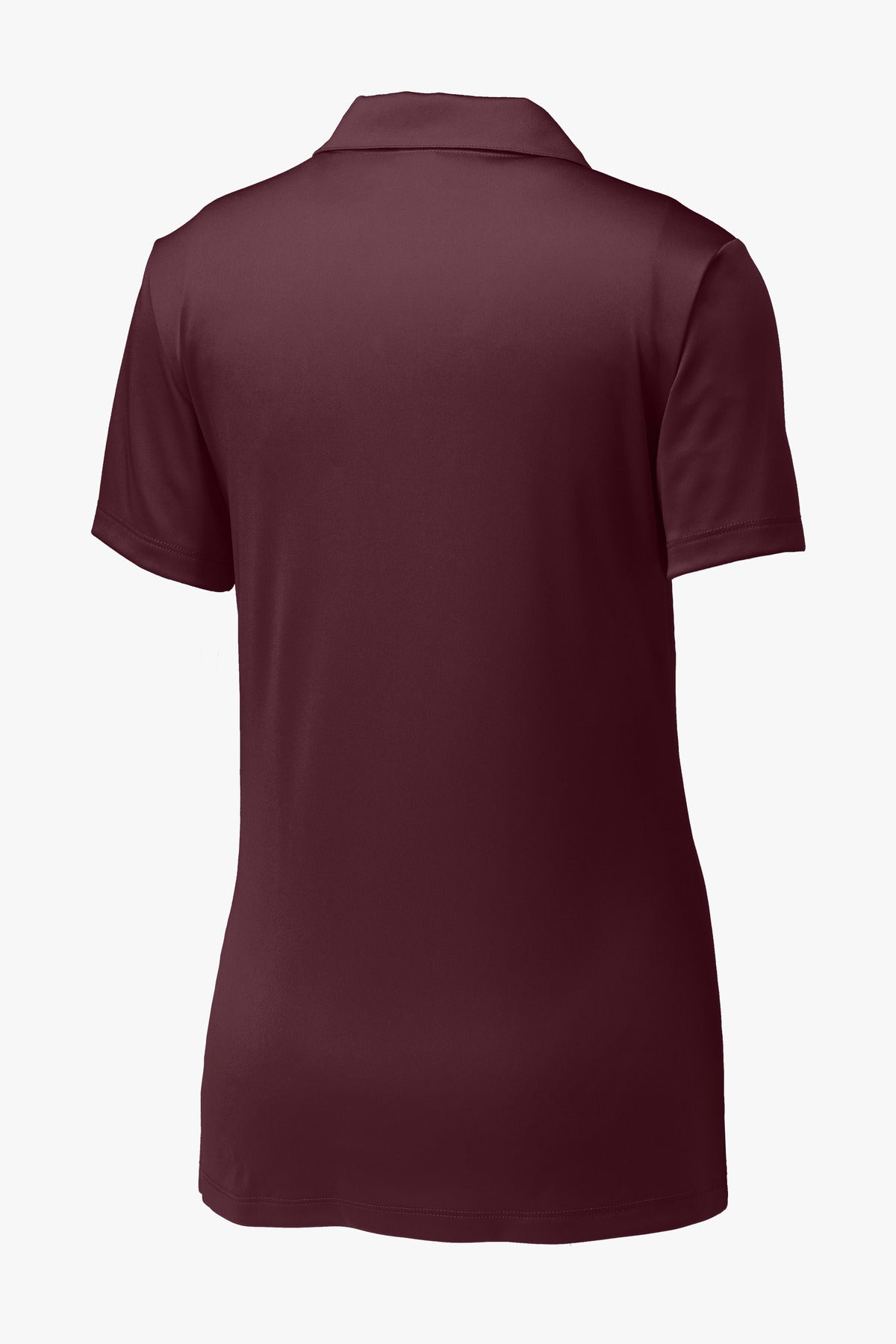 Rear View of Maroon Sport-Tek Women's PosiCharge Competitor Polo. LST550